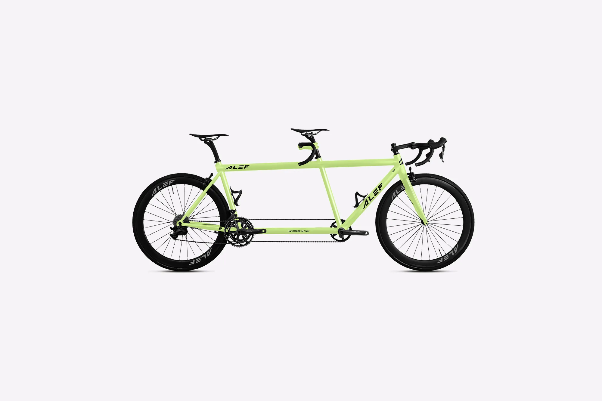 Lime colored race tandem - 3D render
