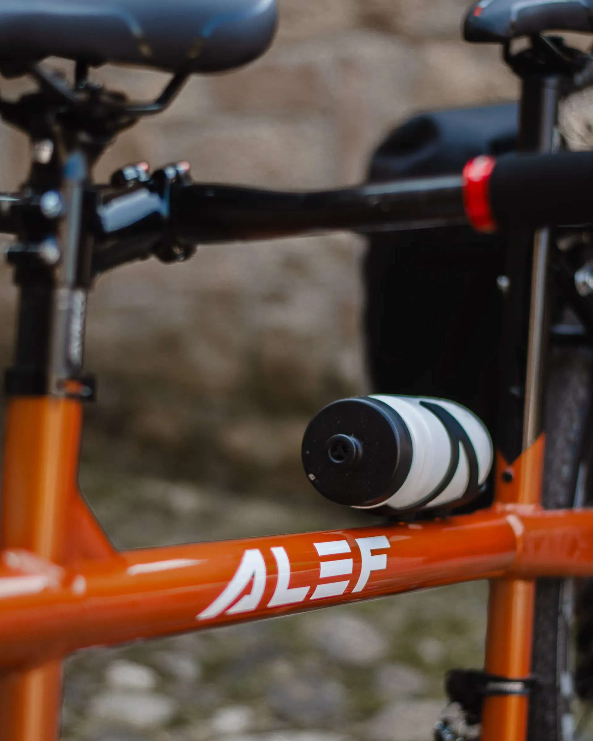 Touring tandem with bike water bottle