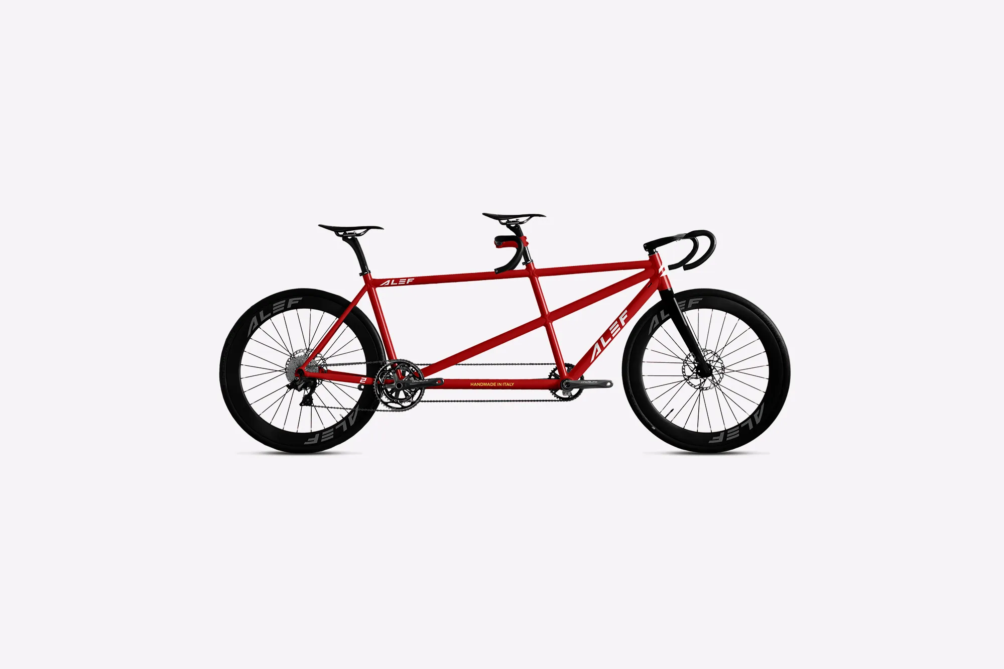Red classic tandem - 3D render