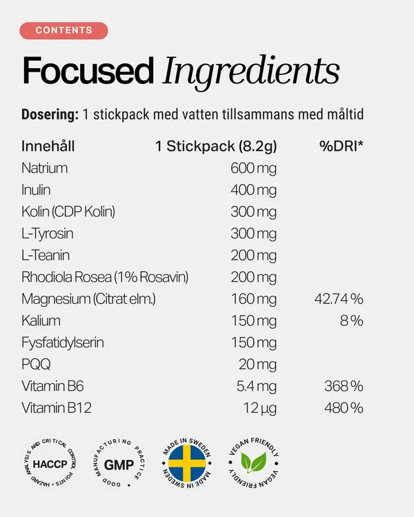Kvinna dricker ett glas Remain Focused Electrolytes utomhus