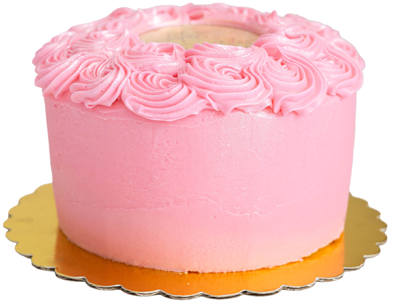 Vanilla personal cake with white frosting