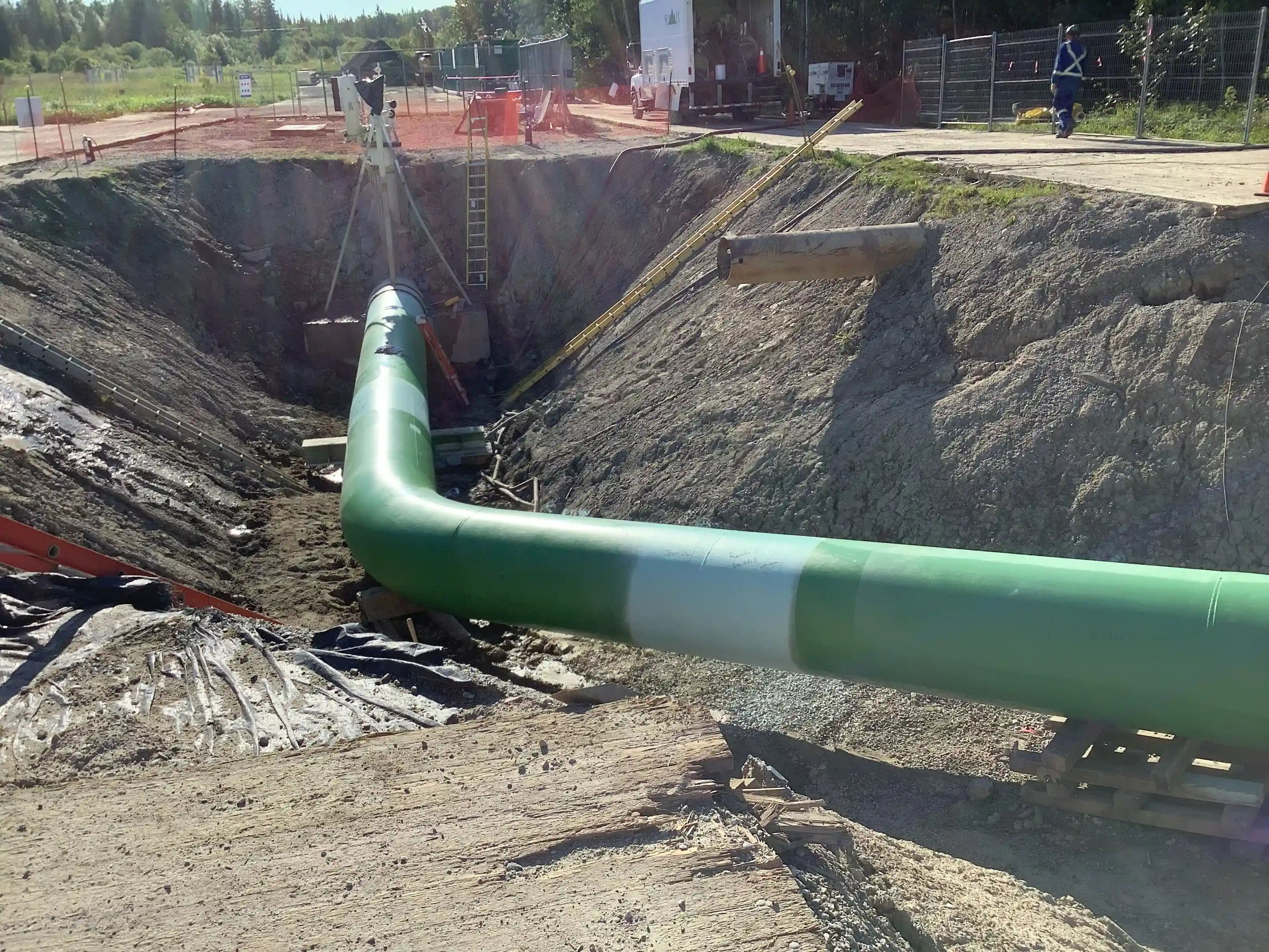 Pipeline and trench work during the Kirkland Lake Lateral Replacement project.