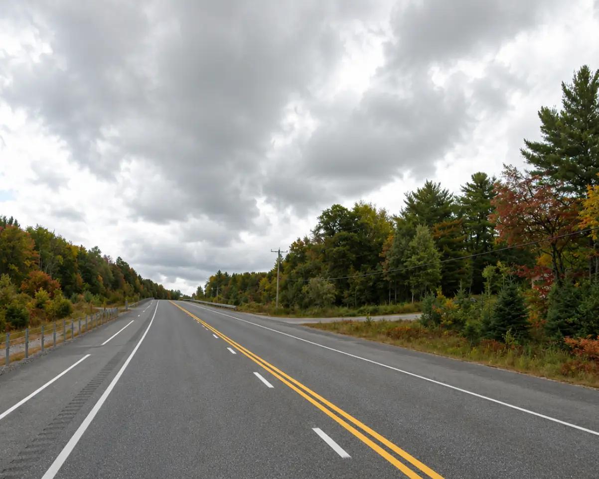 Highway 101 rehabilitation corridor west of Timmins, Ontario.