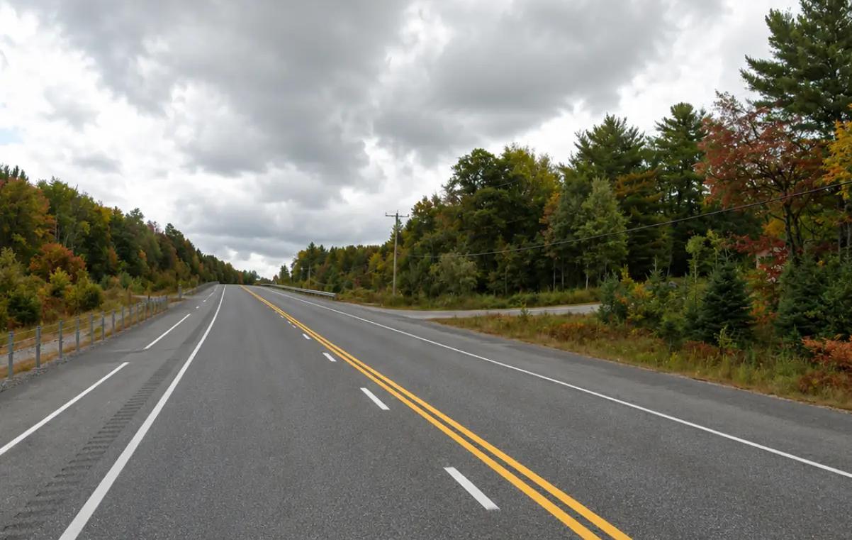 Highway 101 rehabilitation corridor west of Timmins, Ontario.