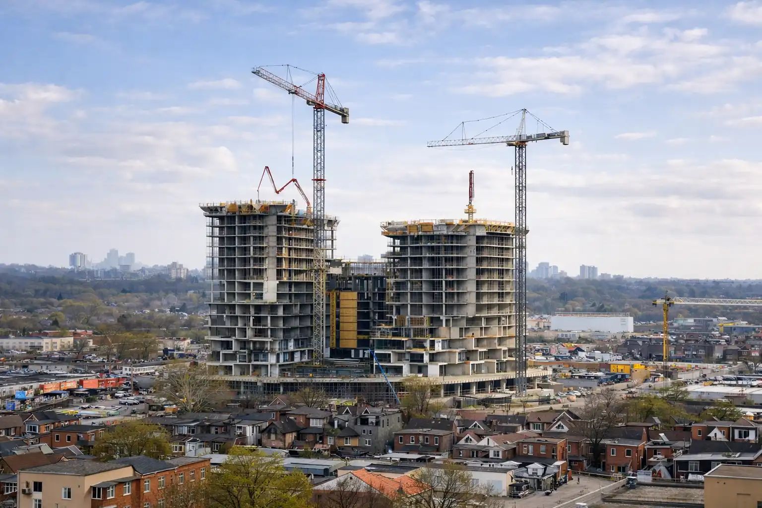 High-rise buildings under construction at Galleria on the Park.