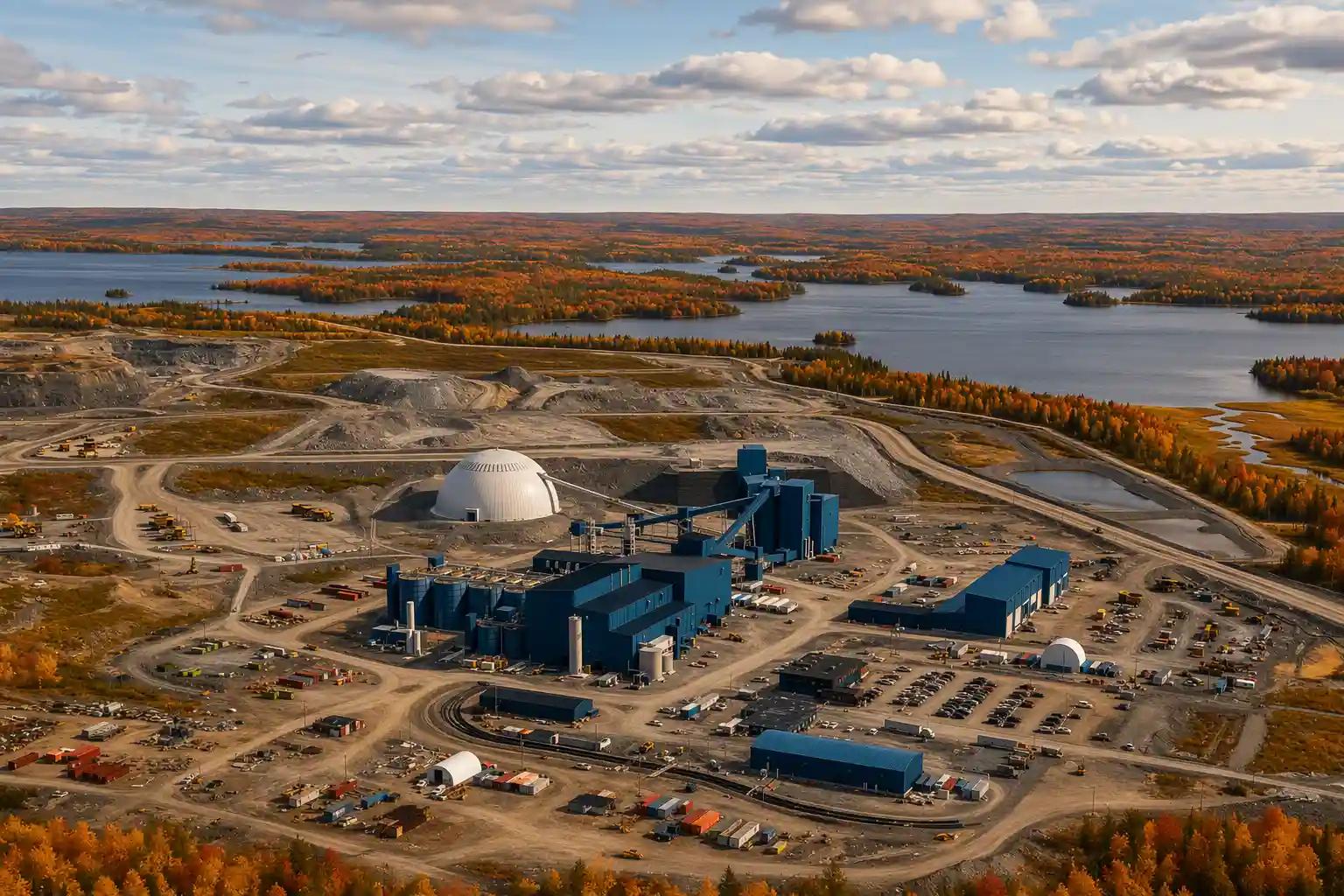Aerial view of the Greenstone Gold mine site and processing facilities.