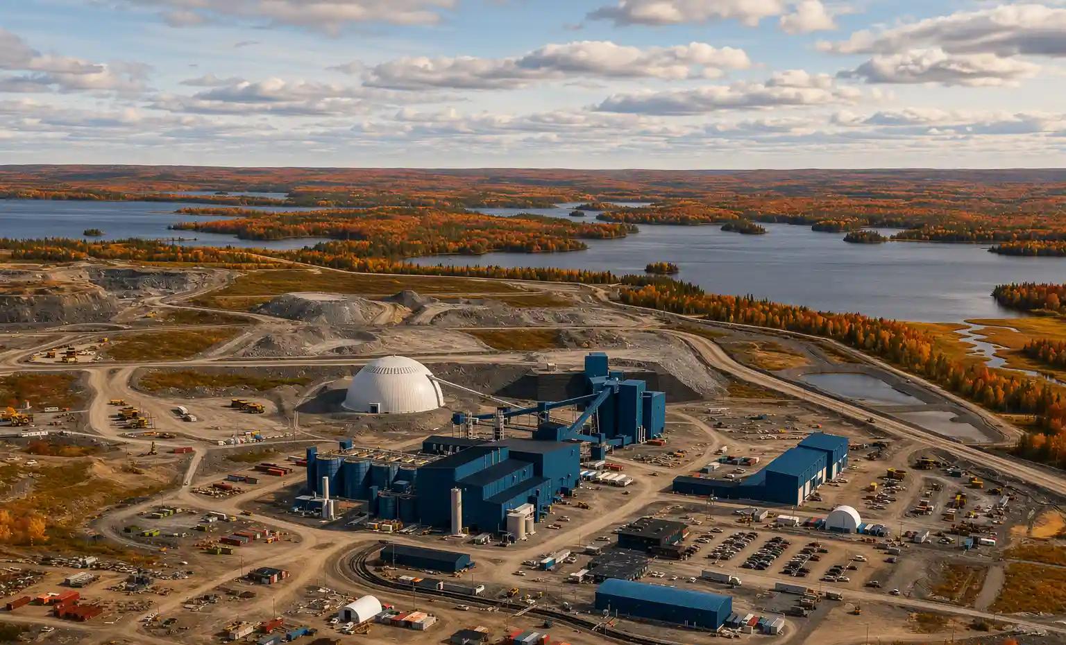 Aerial view of the Greenstone Gold mine site and processing facilities.