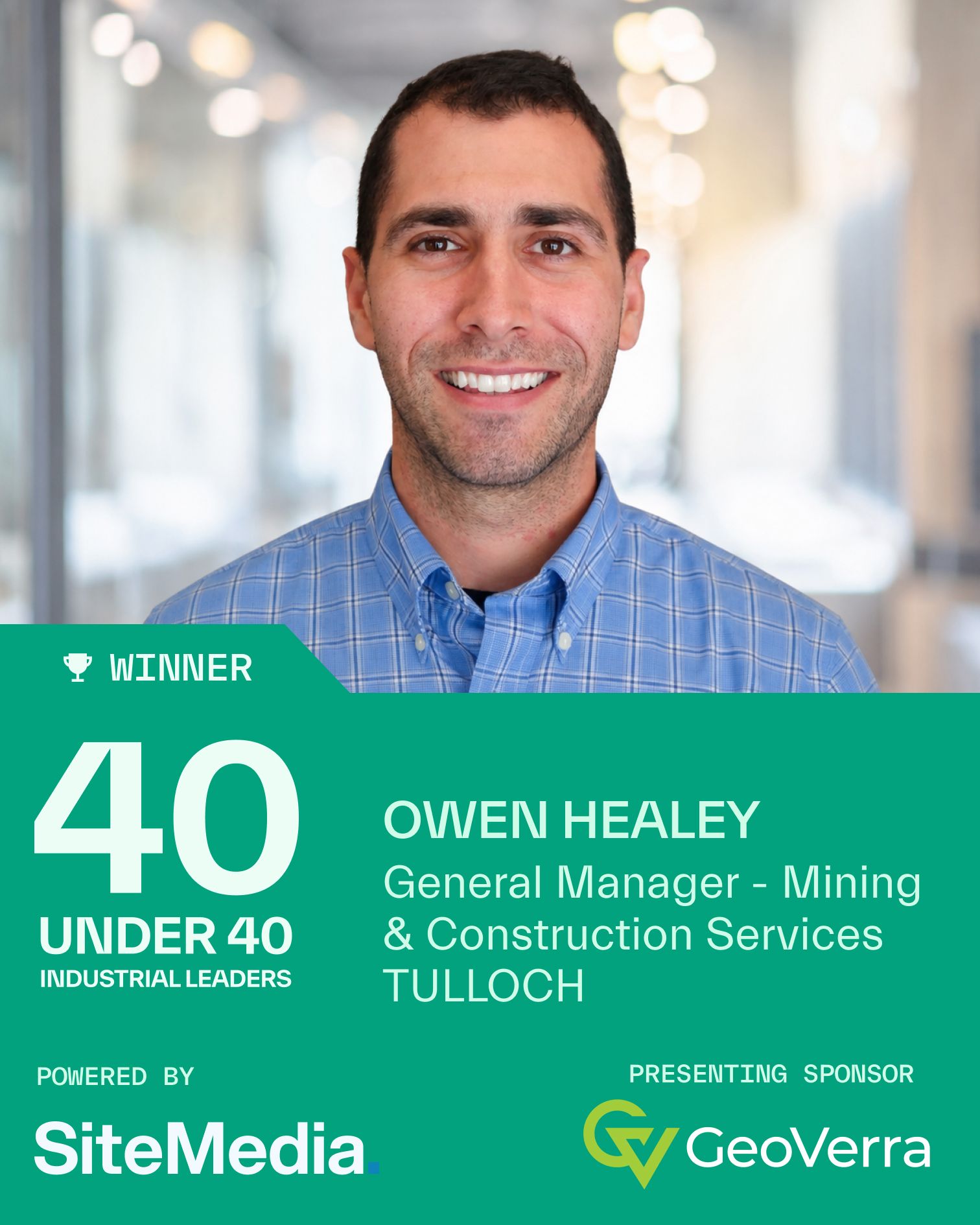 Owen Healey named to Site Media's 40 Under 40 Industrial leaders.