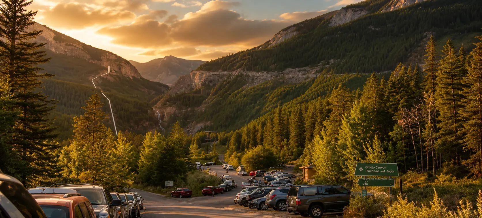 TULLOCH company vehicle parked along a remote mountain corridor at sunset.