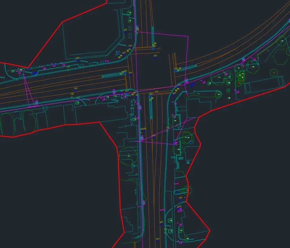 Survey base plan and roadway mapping for Route 30.