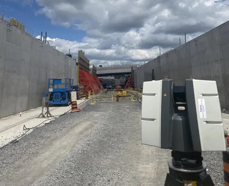 Construction activity along the Ottawa LRT corridor.