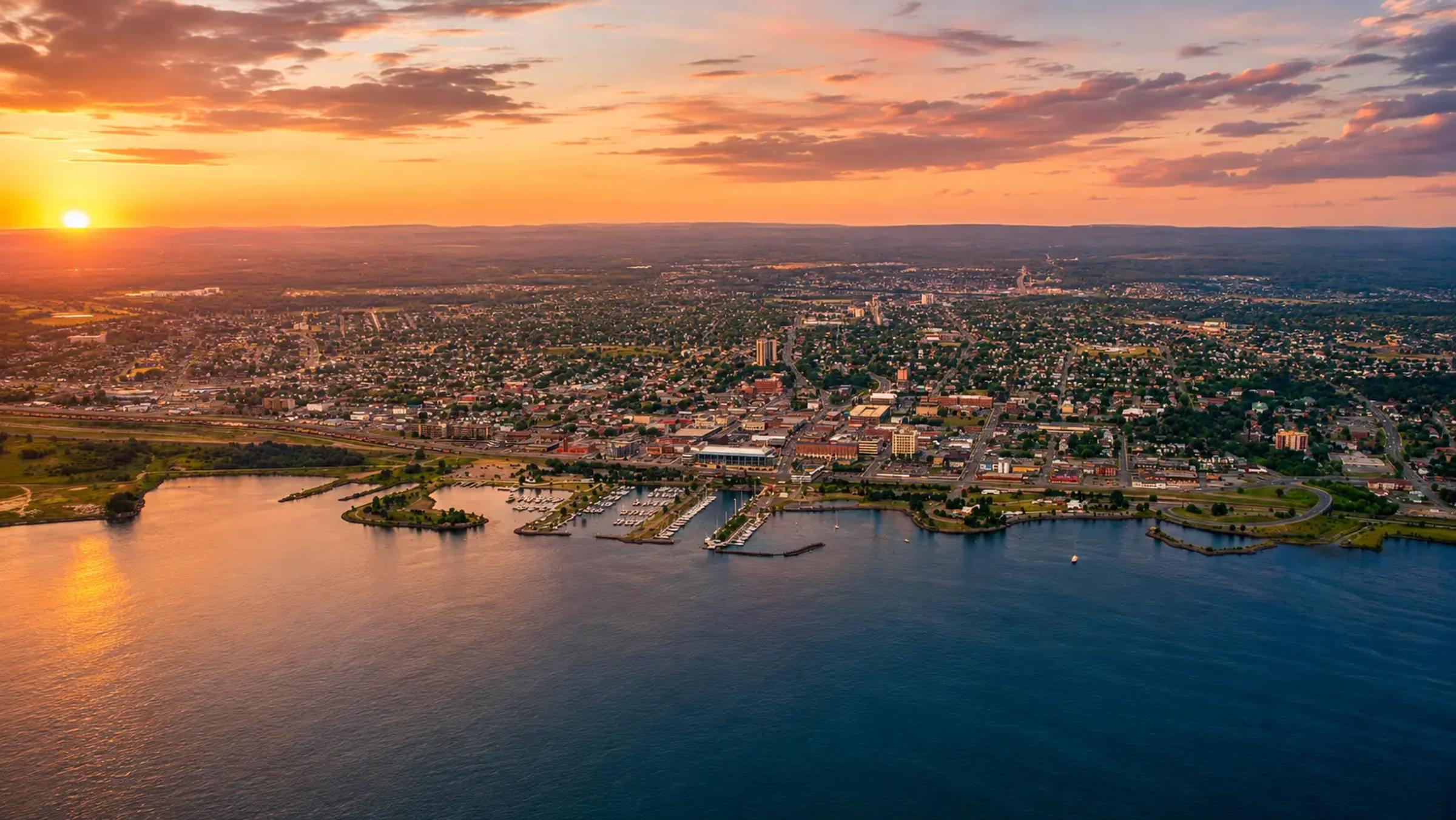 Aerial view of Thunder Bay, Ontario.