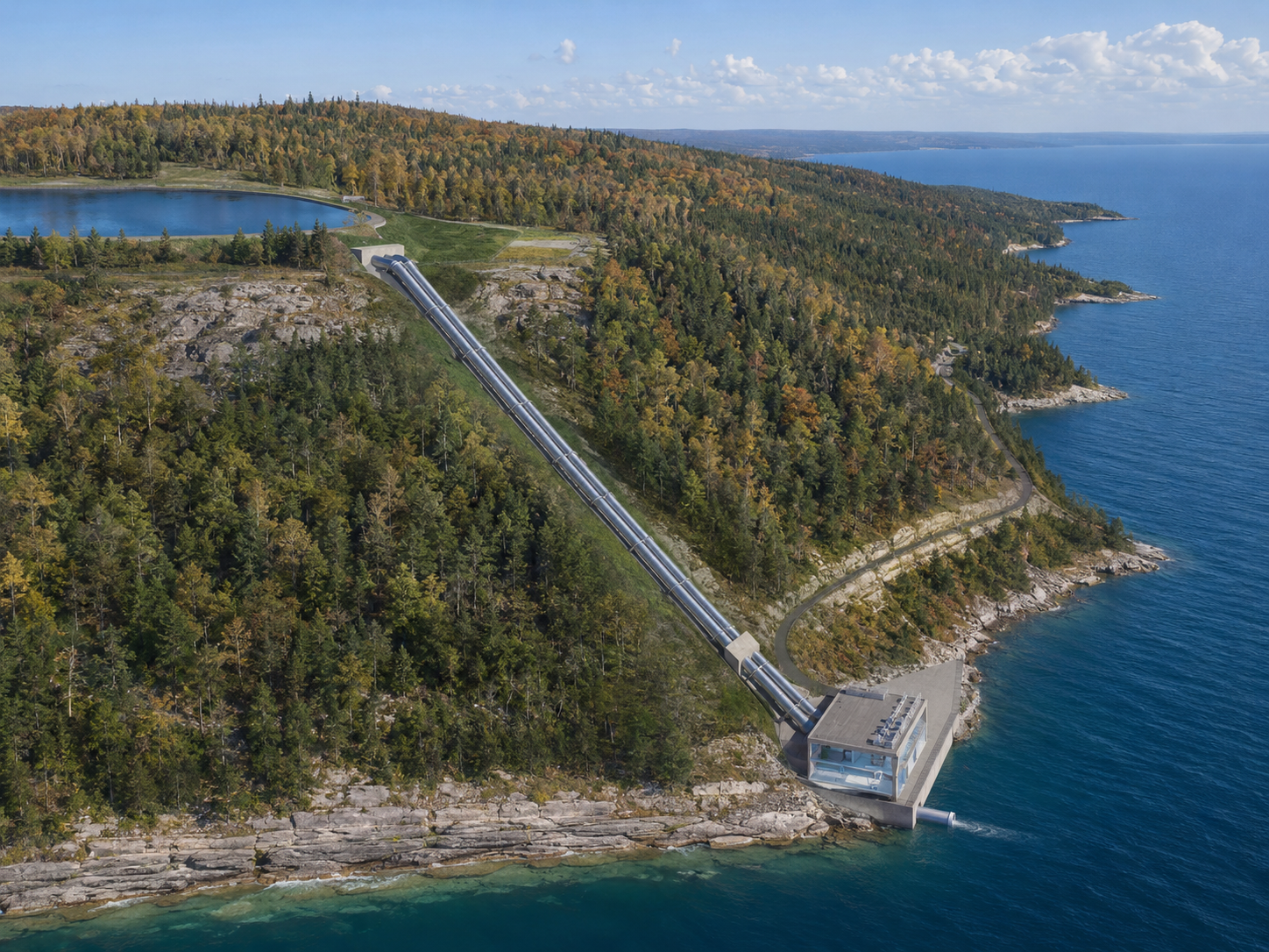 Rendering of the proposed Ontario Pumped Storage project.
