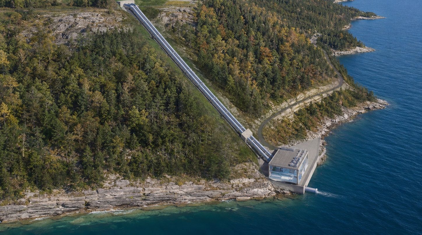 Rendering of the proposed Ontario Pumped Storage project.