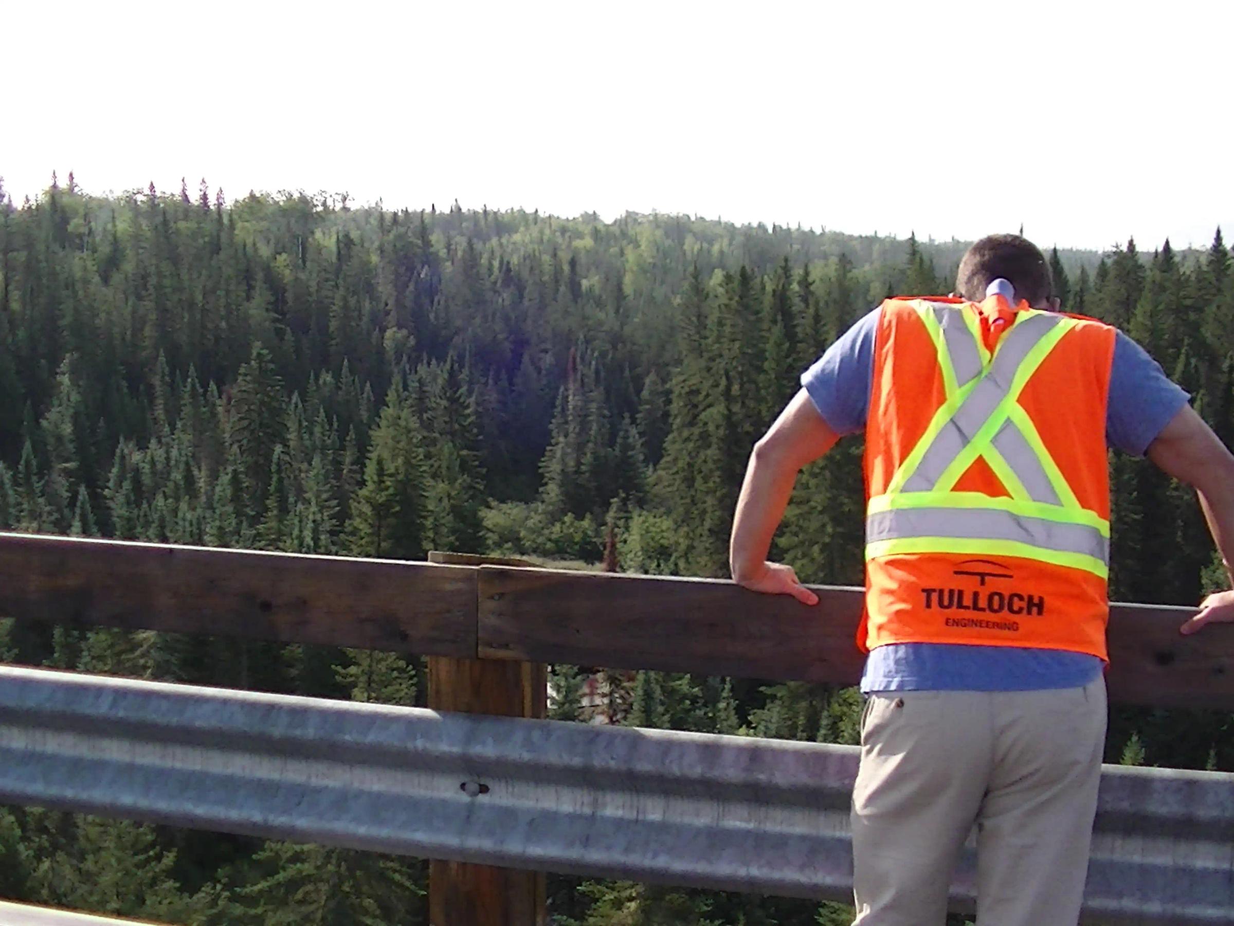 TULLOCH field technician completing an OSIM bridge inspection.