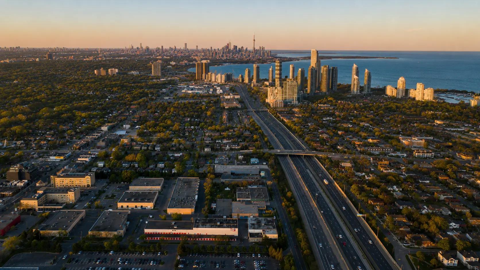 Aerial view of Toronto, Ontario.
