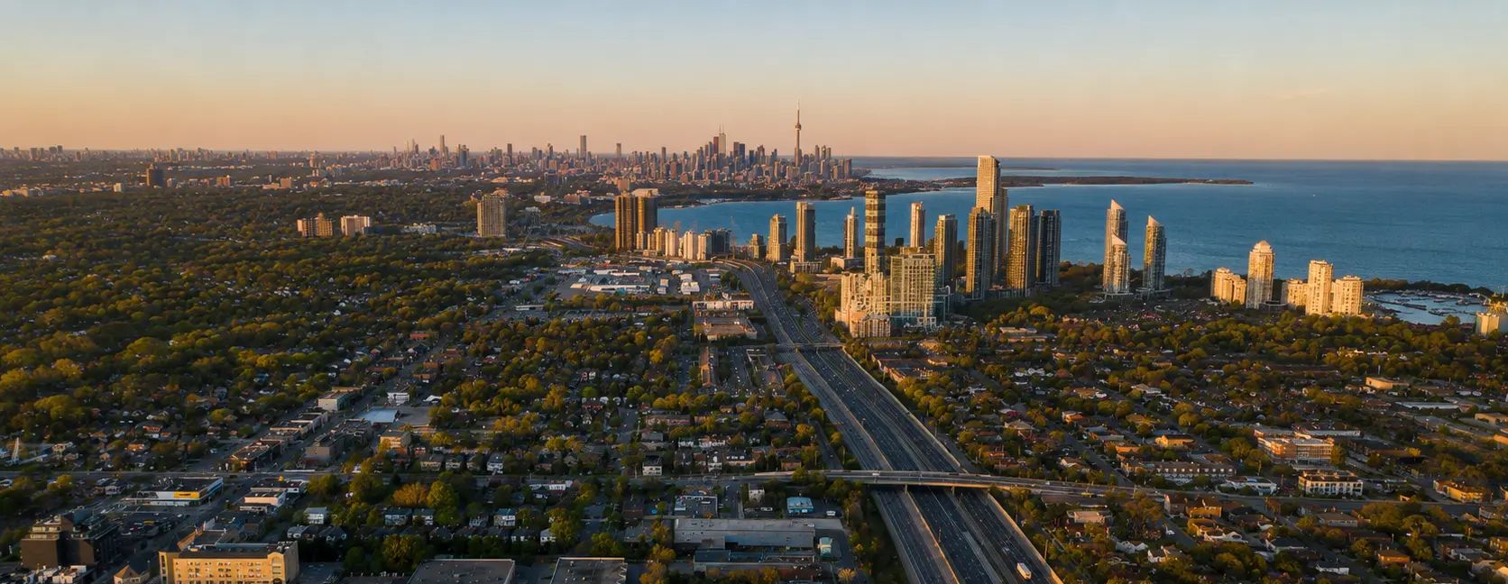 Aerial view of Toronto, Ontario.