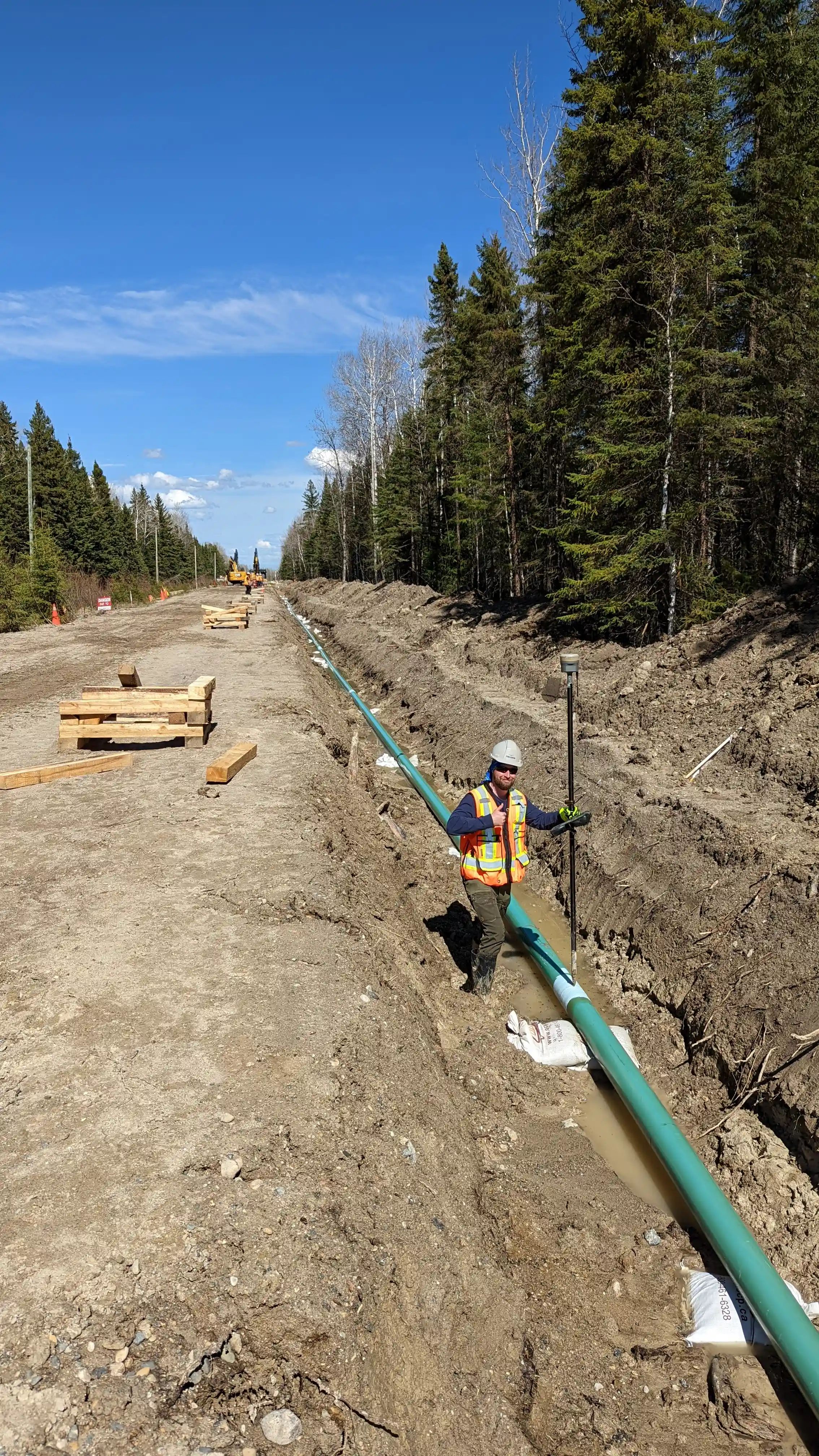 Pipeline construction work on the King's North Connection project.