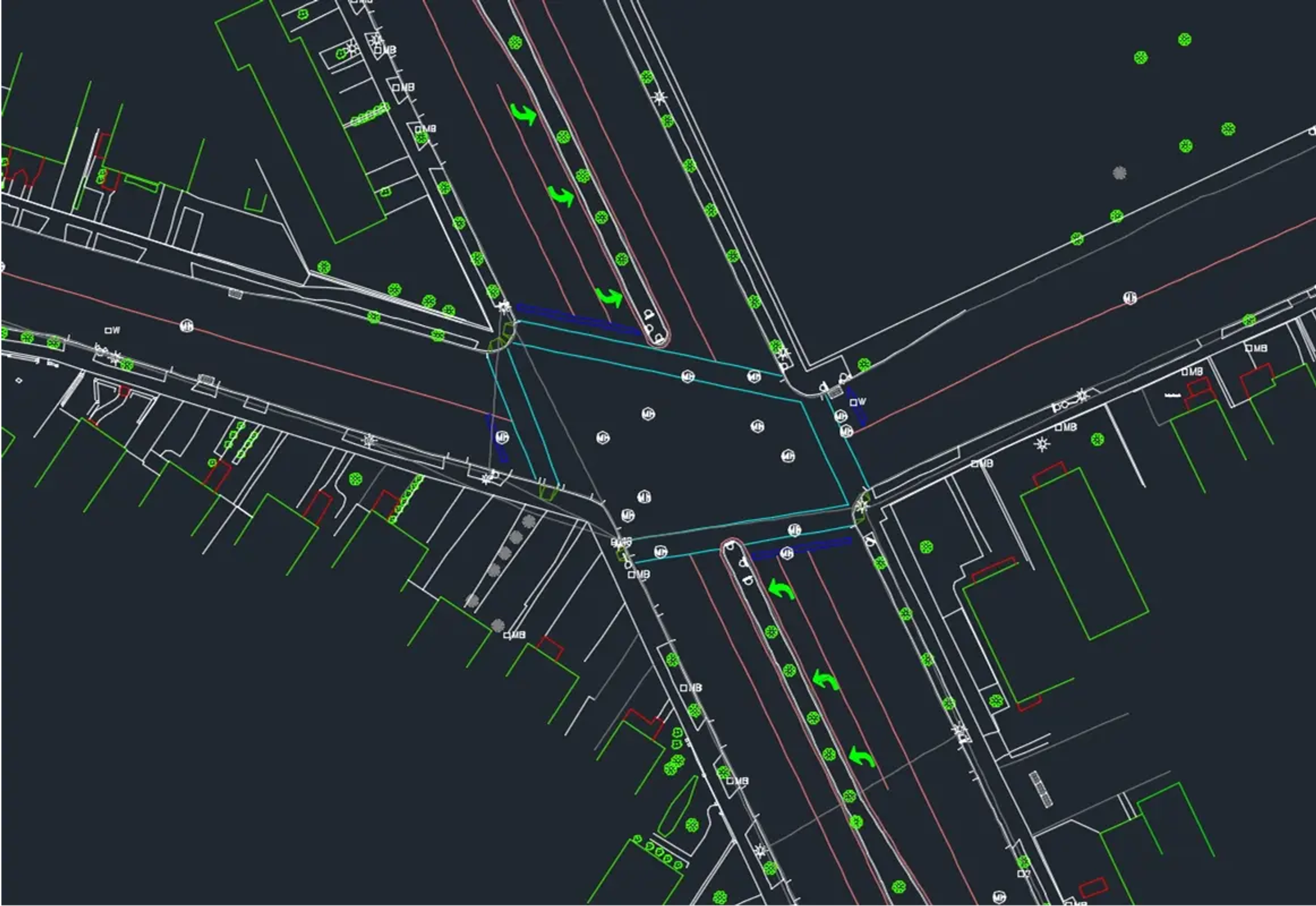 Survey and mapping base plan for a Staten Island transportation project.