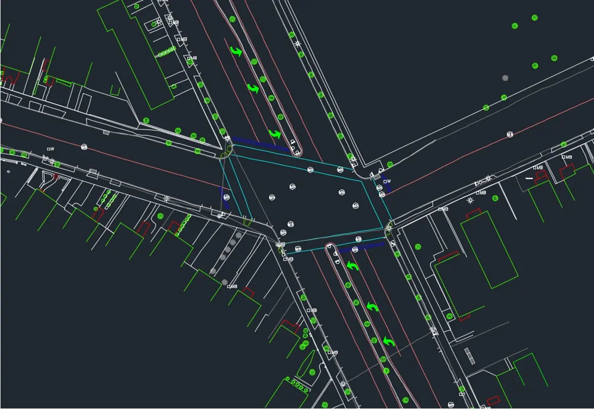 Survey and mapping base plan for a Staten Island transportation project.
