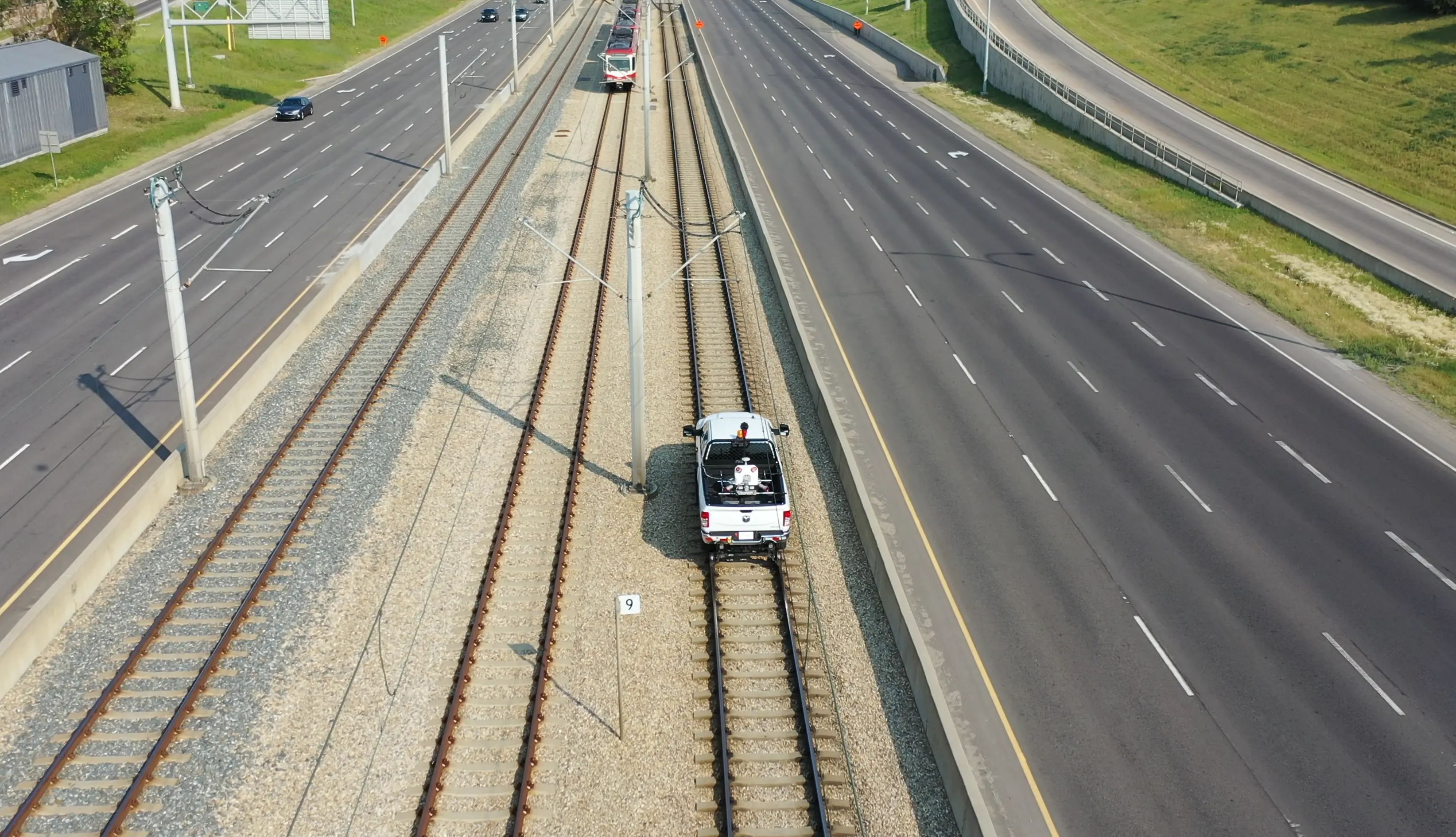 TULLOCH mobile mapping vehicle collecting data along a rail corridor.