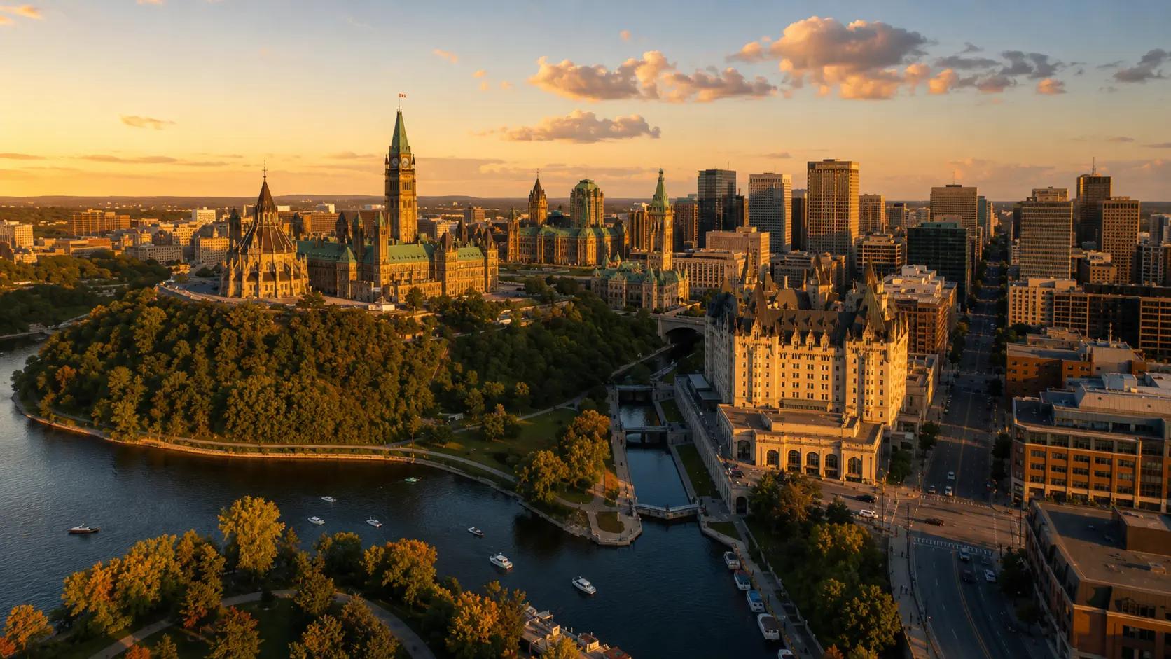 Aerial view of Ottawa, Ontario.