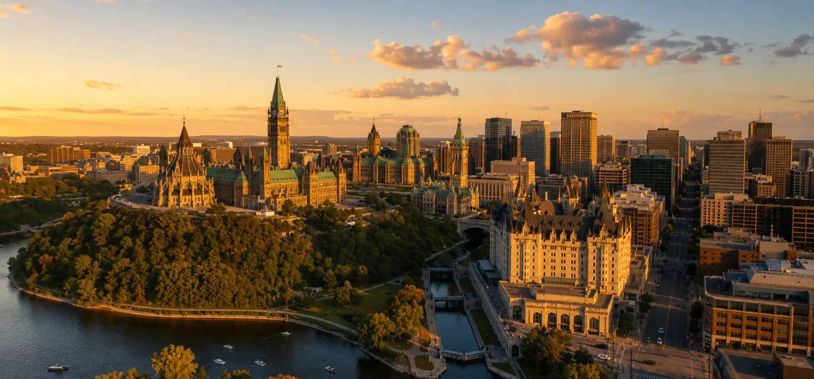 Aerial view of Ottawa, Ontario.