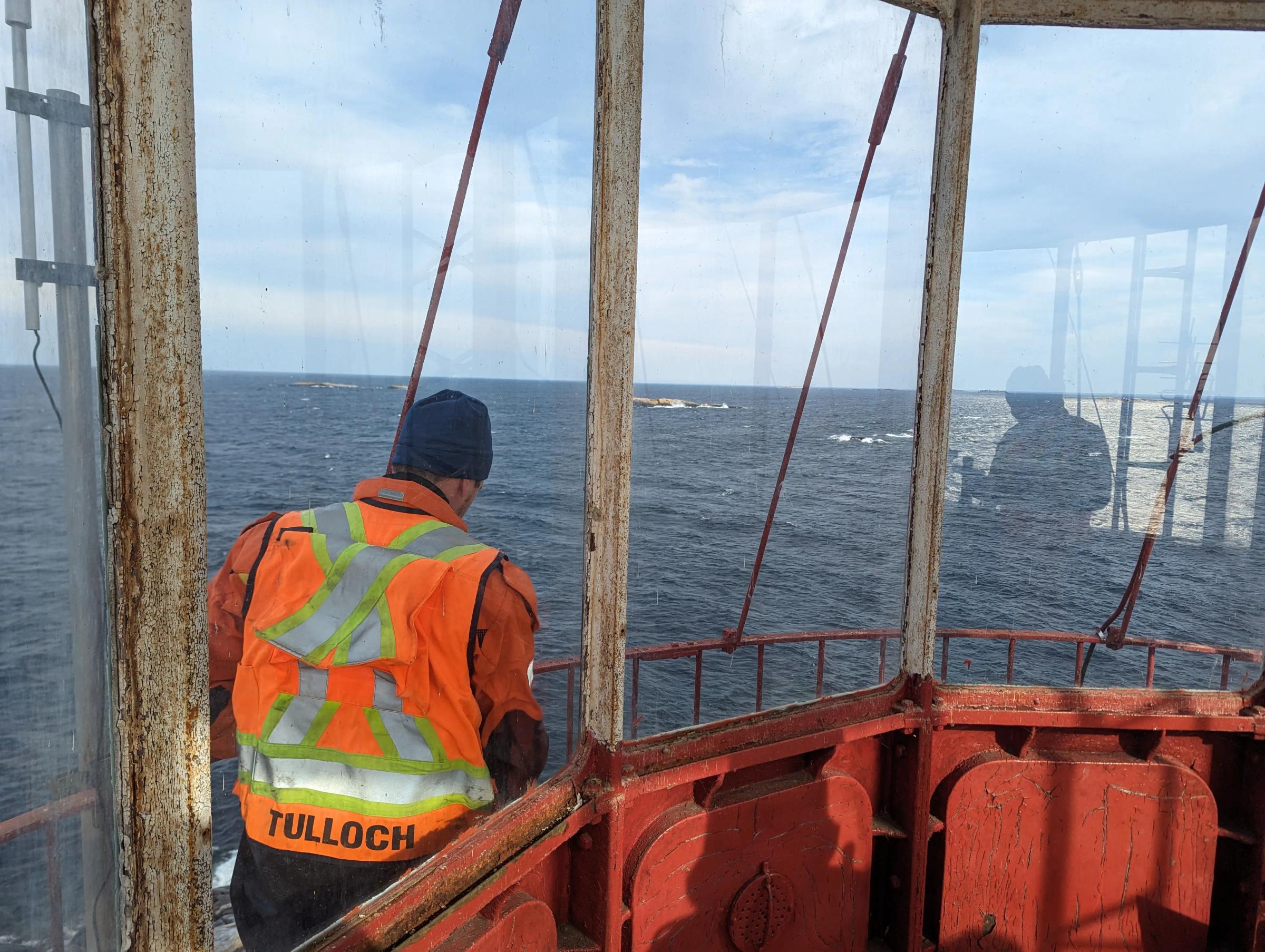 Structural engineering doing inspections at remote lighthouse.