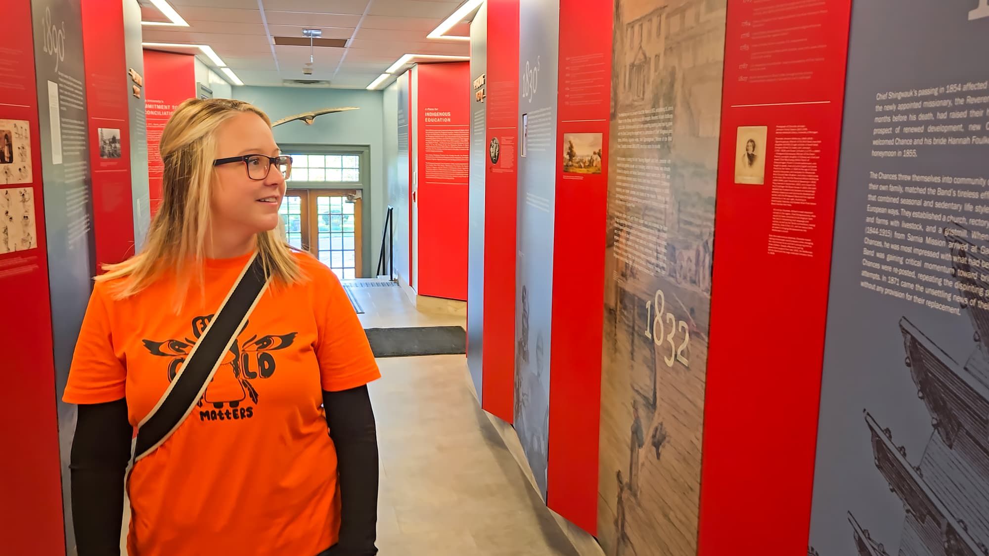 Checking out the First Nations hall at Algoma University.