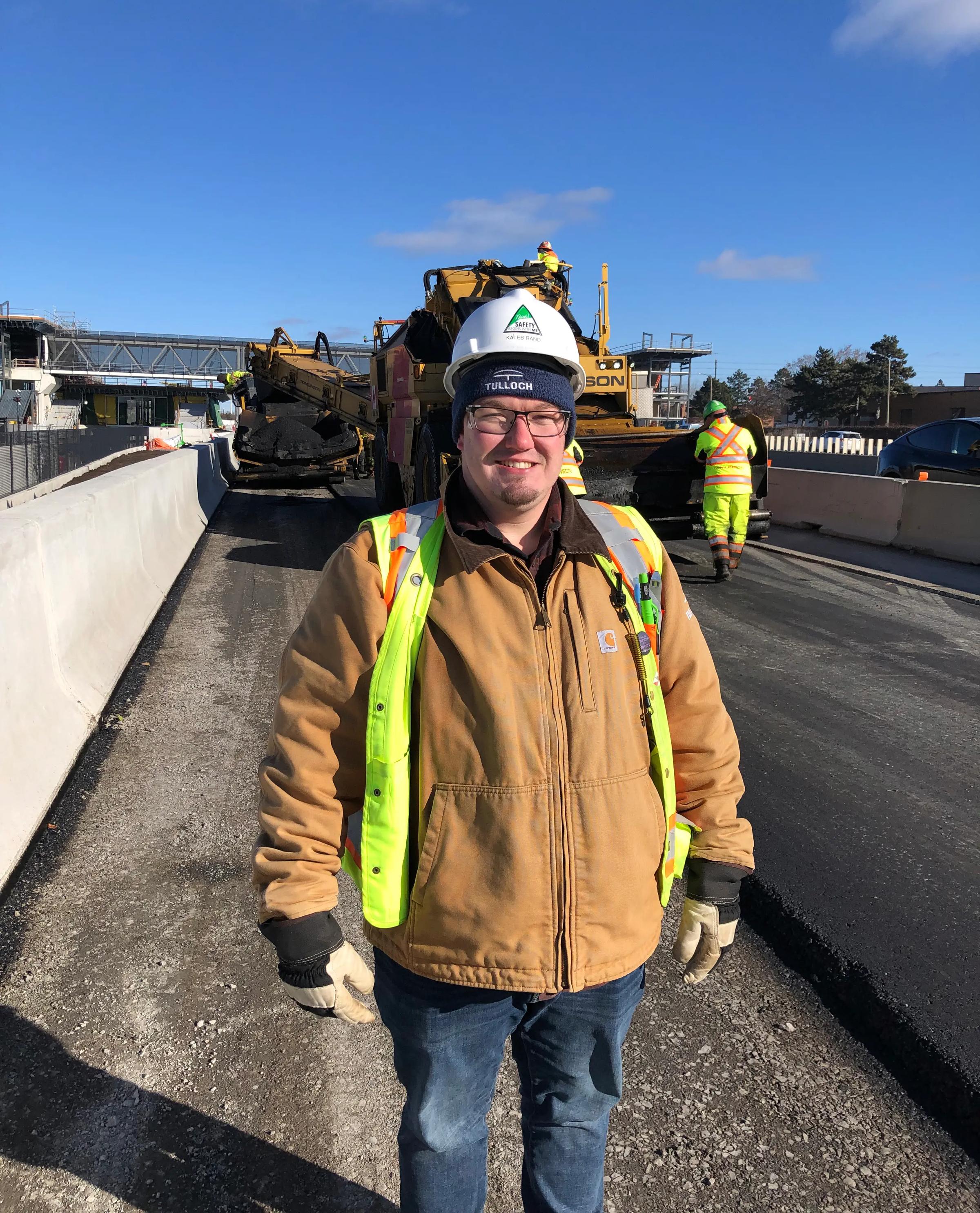 Technician doing inspections near the Ottawa LRT Stage 2 corridor.
