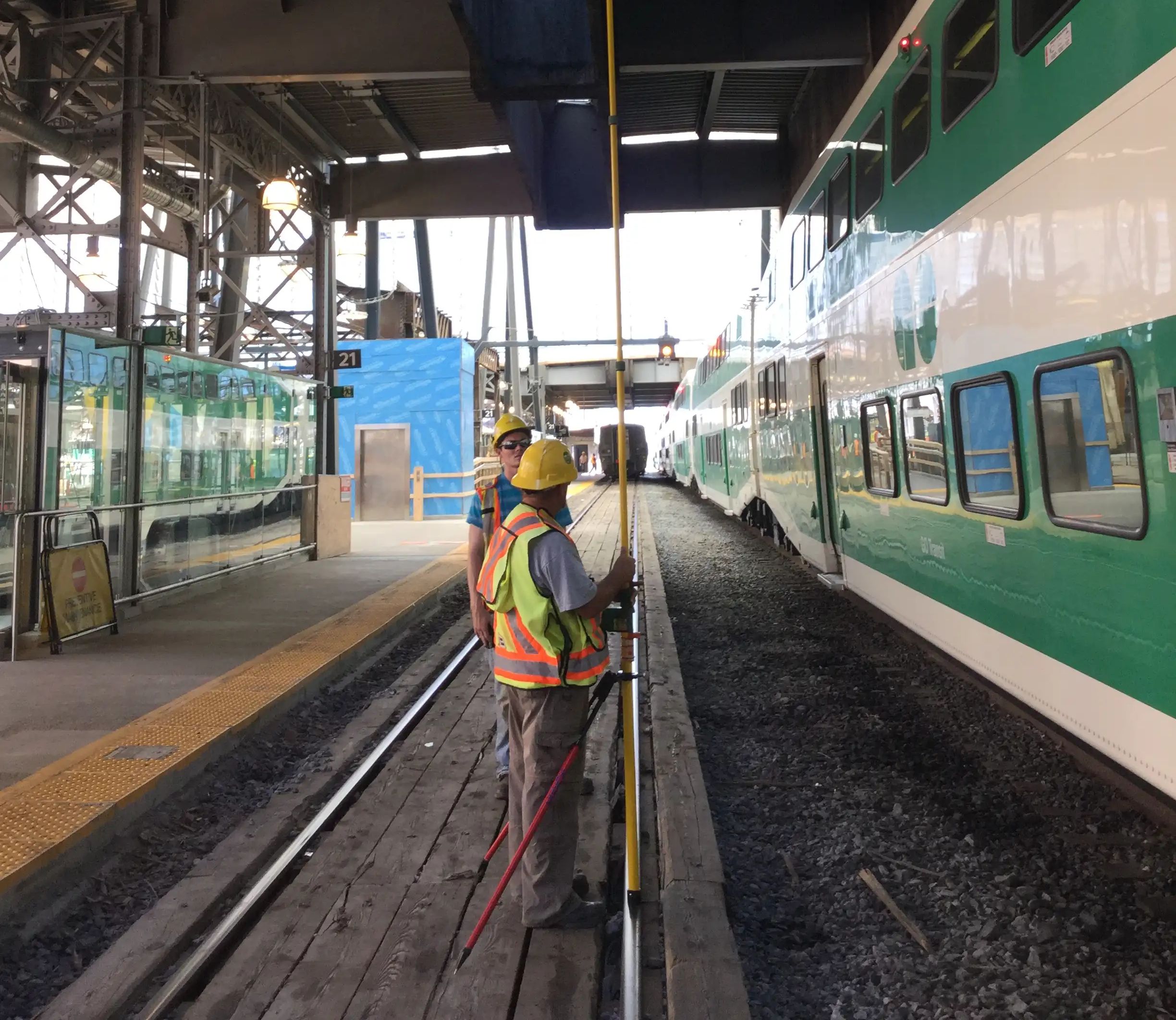 TULLOCH field technician working along the Eglinton Crosstown LRT corridor.
