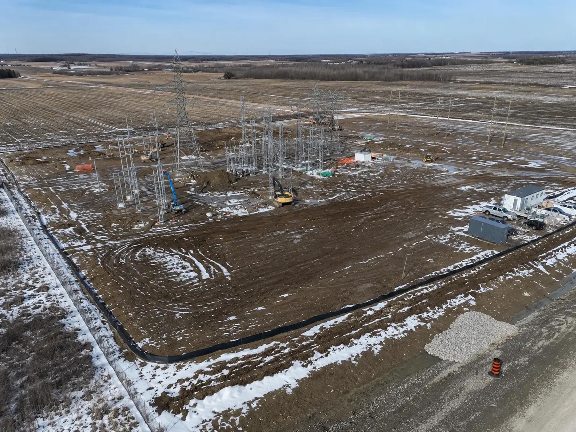Aerial view of the Skyview battery energy storage project site.