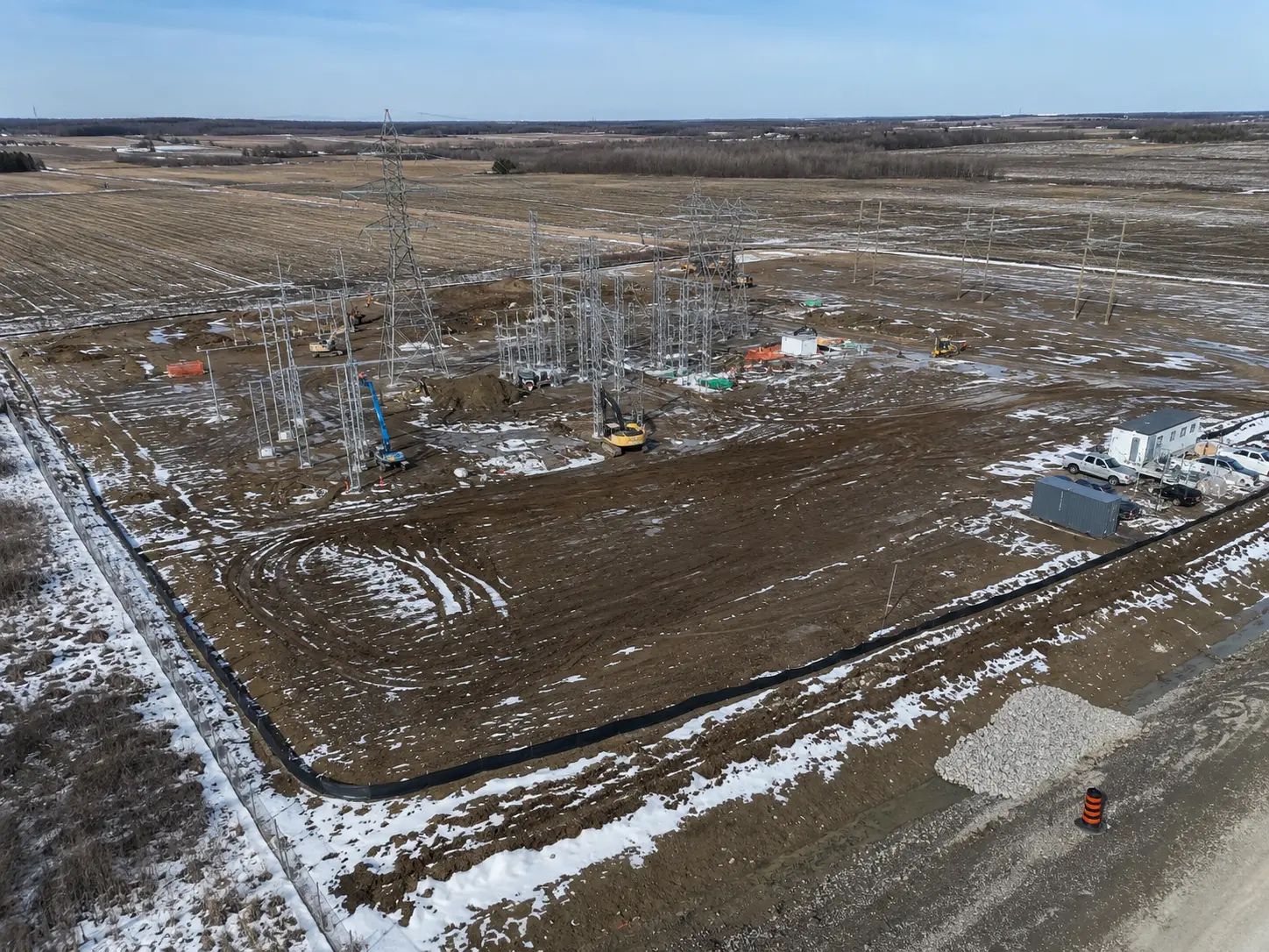 Aerial view of the Skyview battery energy storage project site.