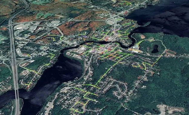 GIS map showing mapped infrastructure or property information in Huntsville.
