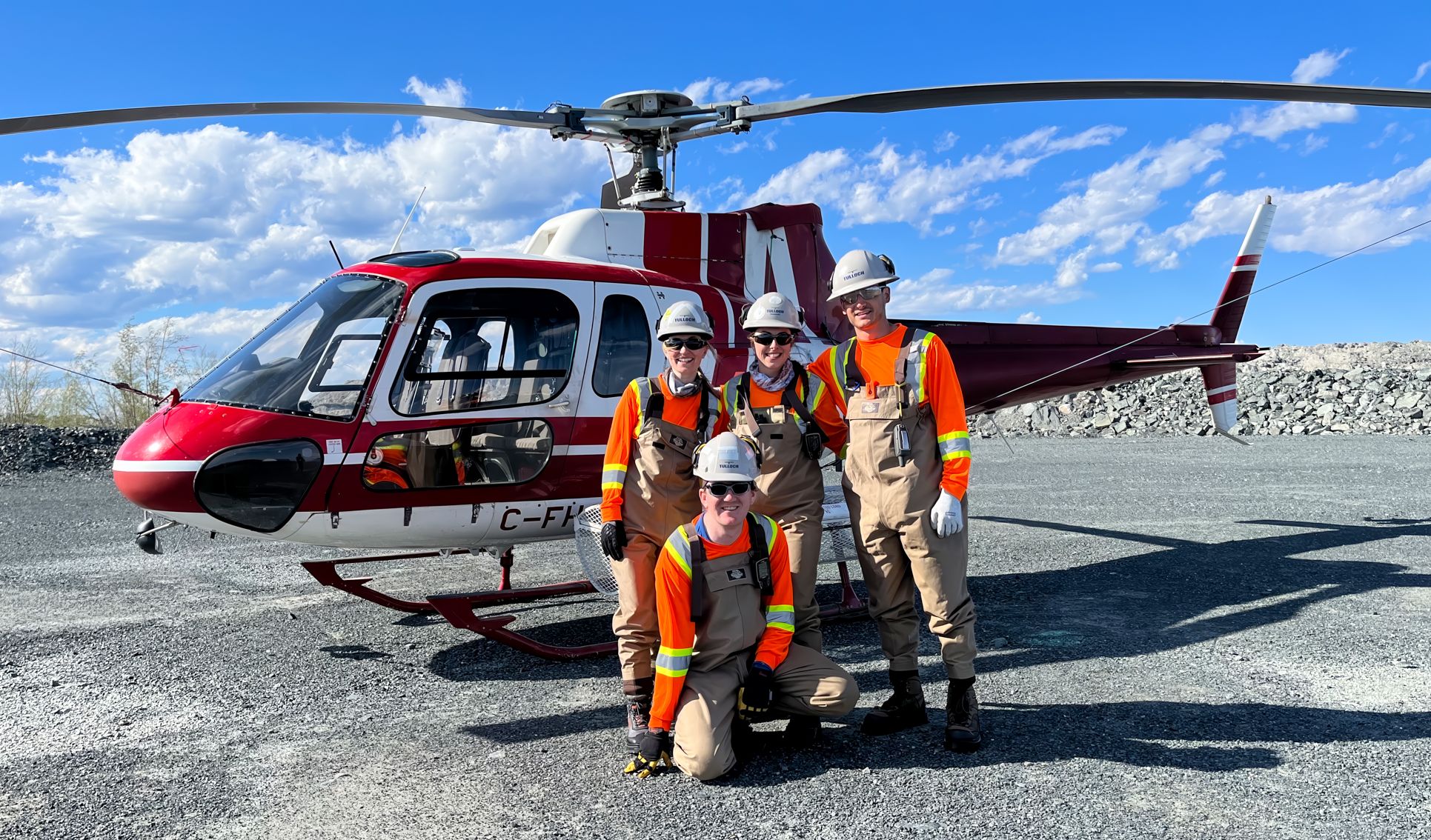 Environmental team after landing at mine site.