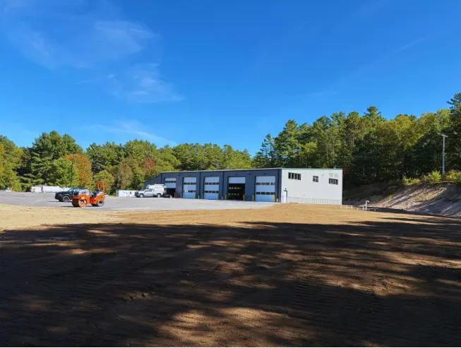 Outside of Algonquin Highlands Public Works Garage under construction.