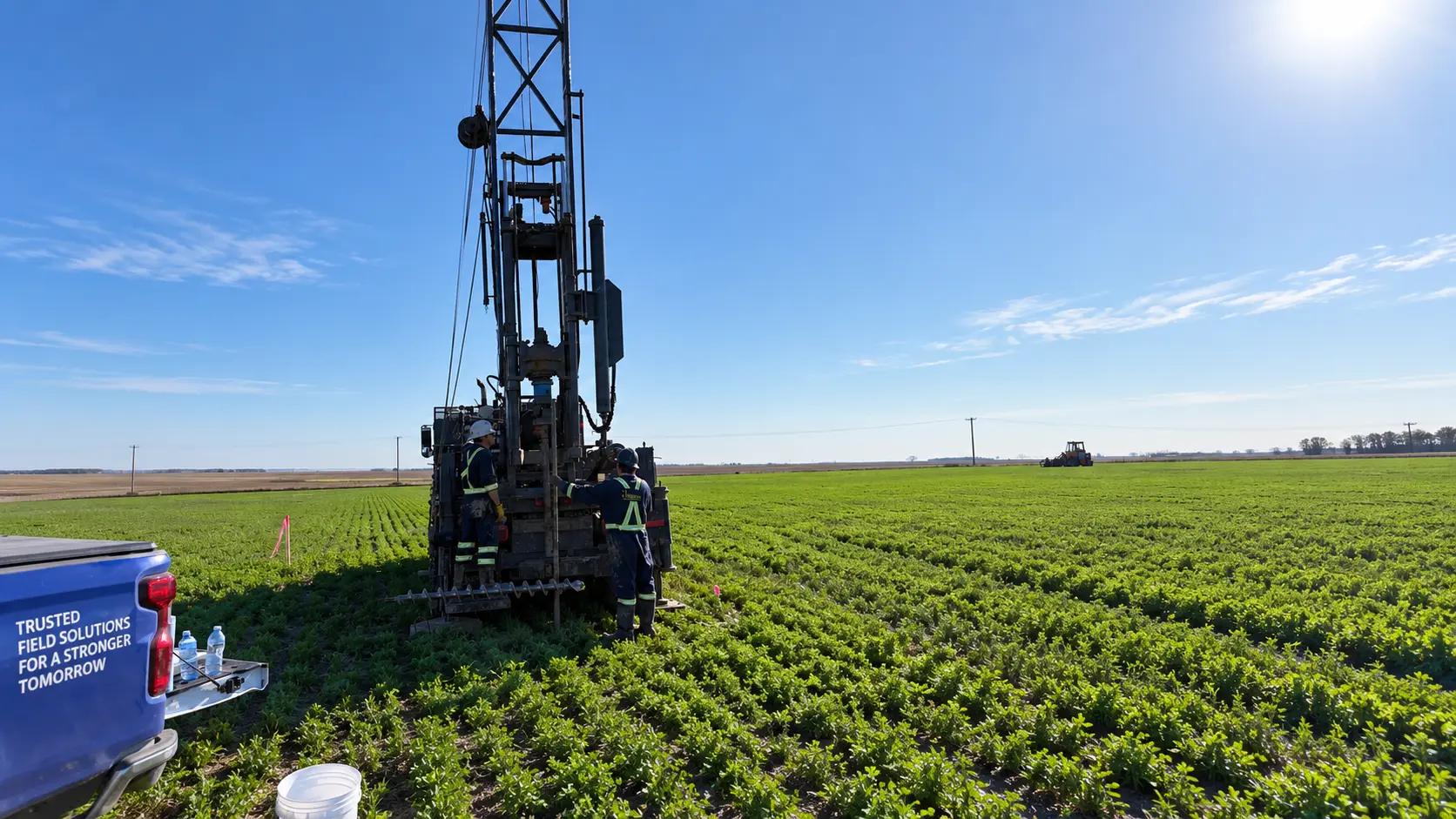 Geotechnical drilling work for a Saskatchewan solar development.