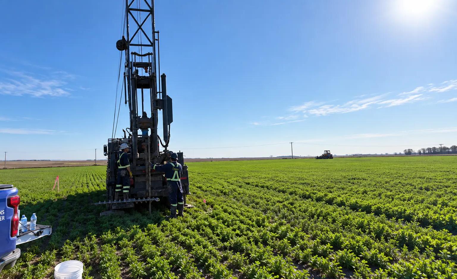 Geotechnical drilling work for a Saskatchewan solar development.