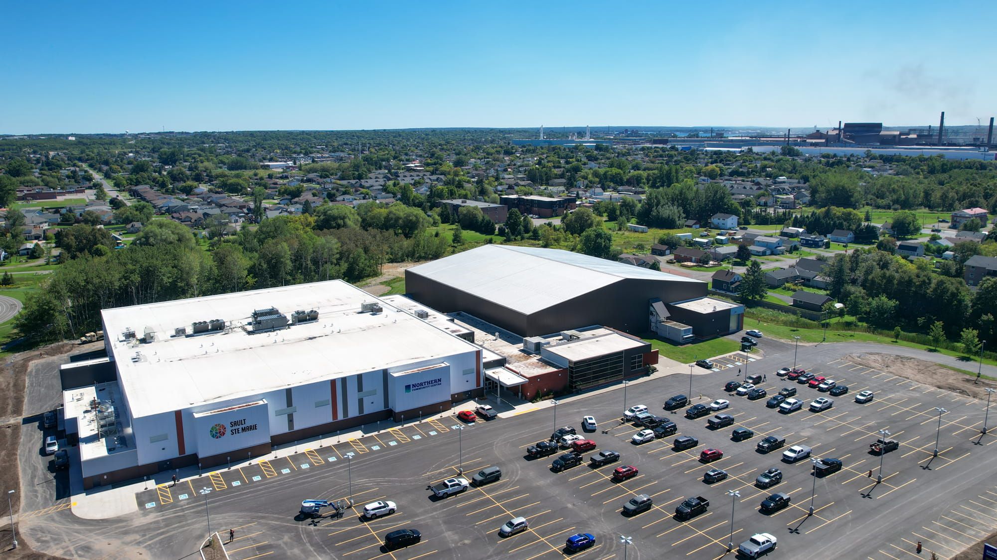 Aerial view of Northern Community Centre and surrounding site.