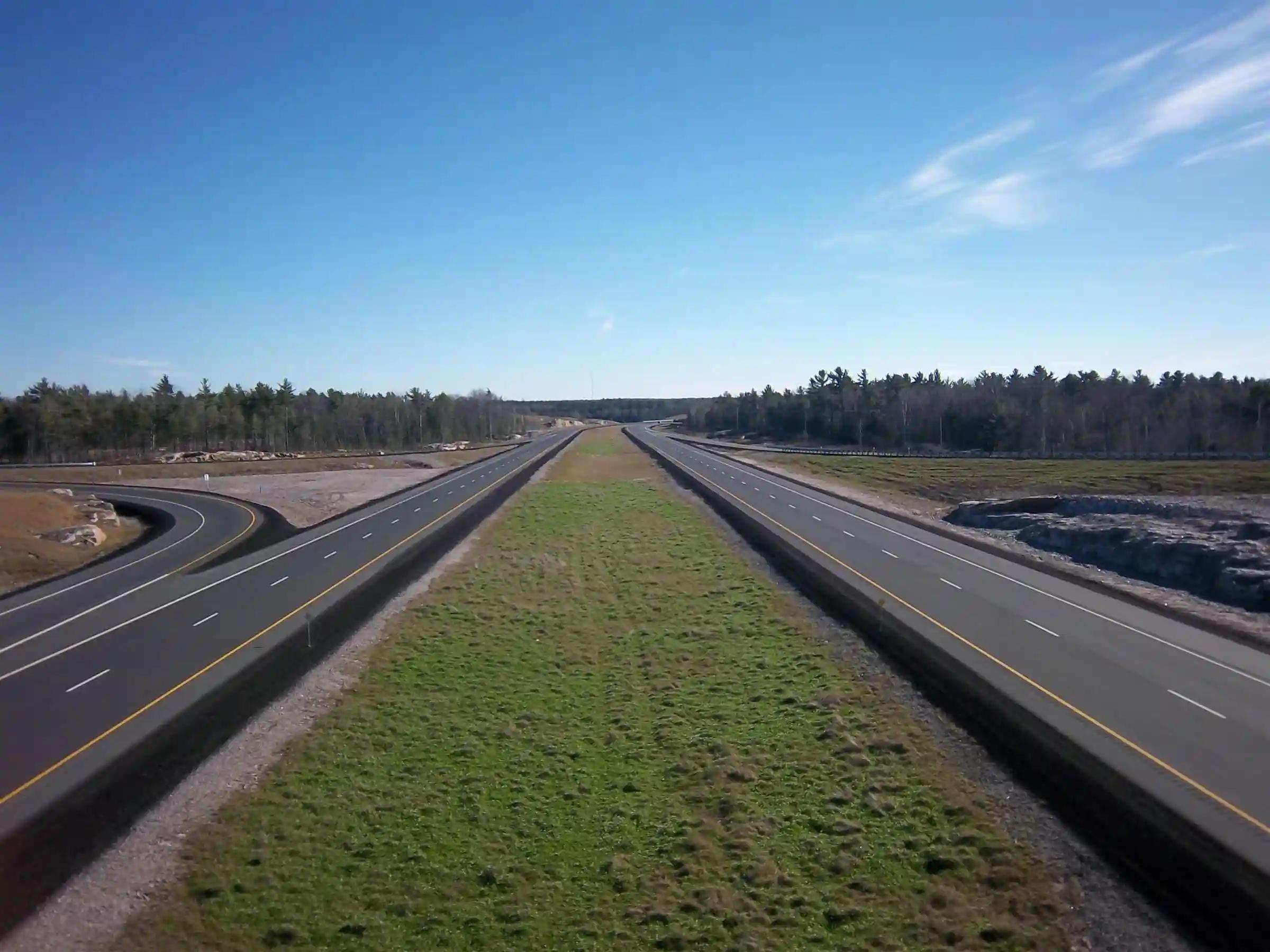 Highway 11 intersection and surrounding roadway infrastructure.