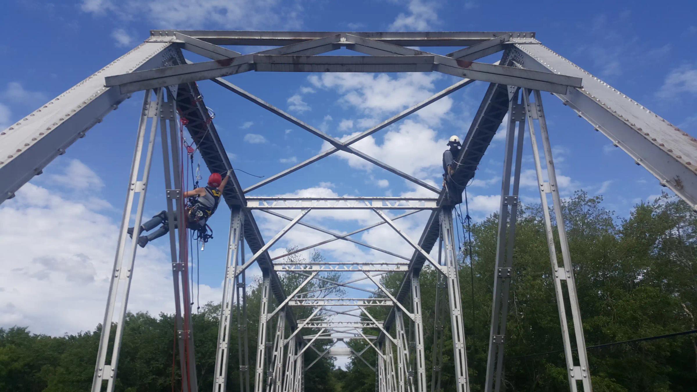 TULLOCH team completing a structural inspection on a municipal bridge.