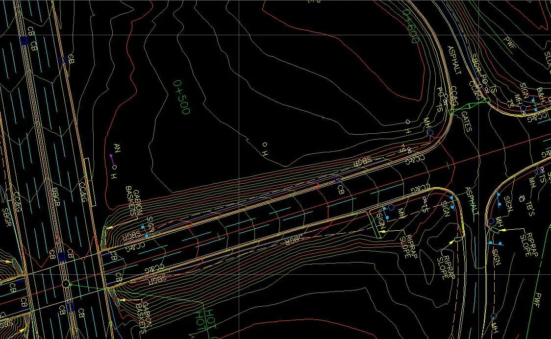 Survey and contour mapping for a Highway 400 corridor.