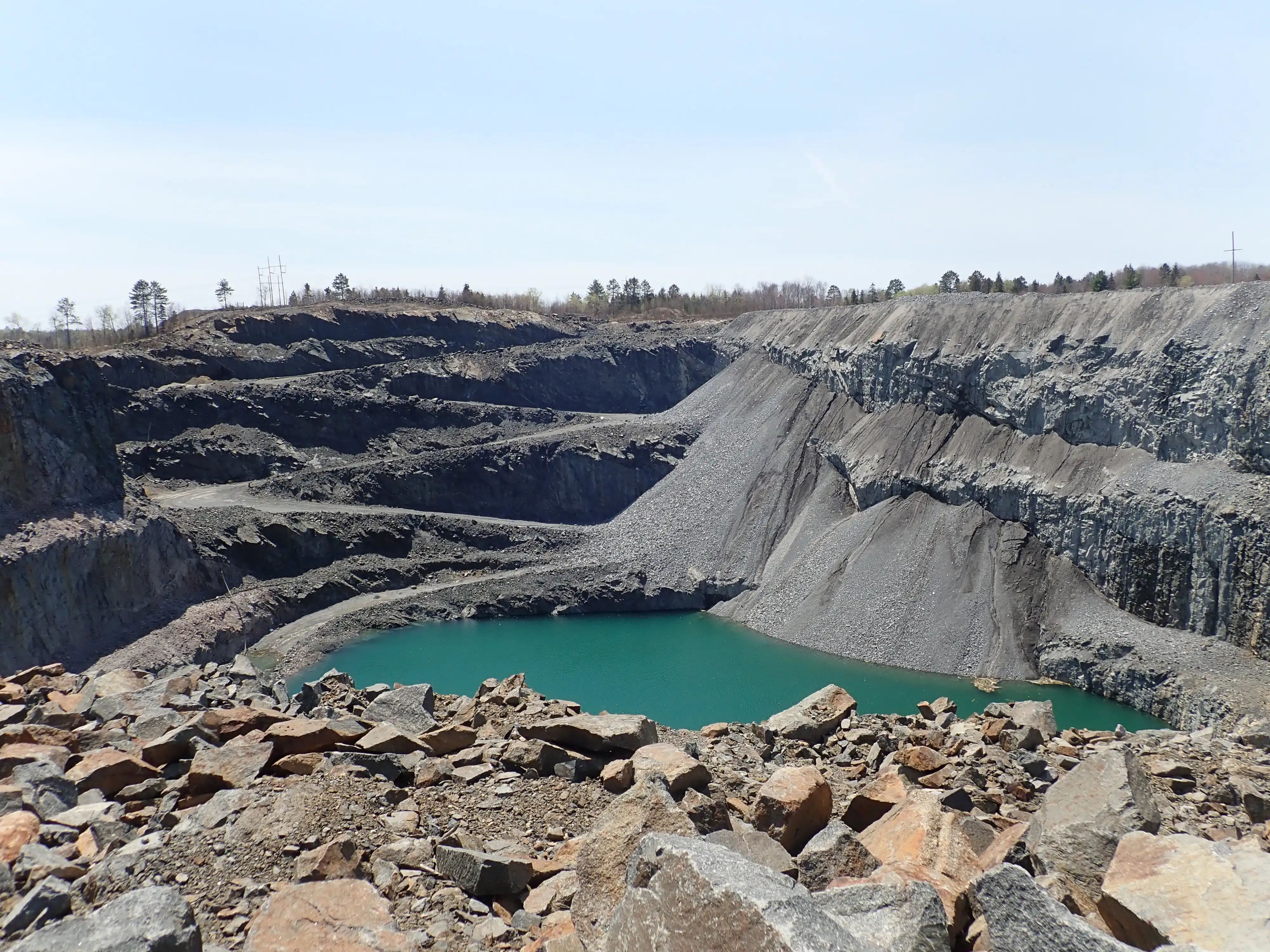 Open mine workings at a Vale Sudbury operation.