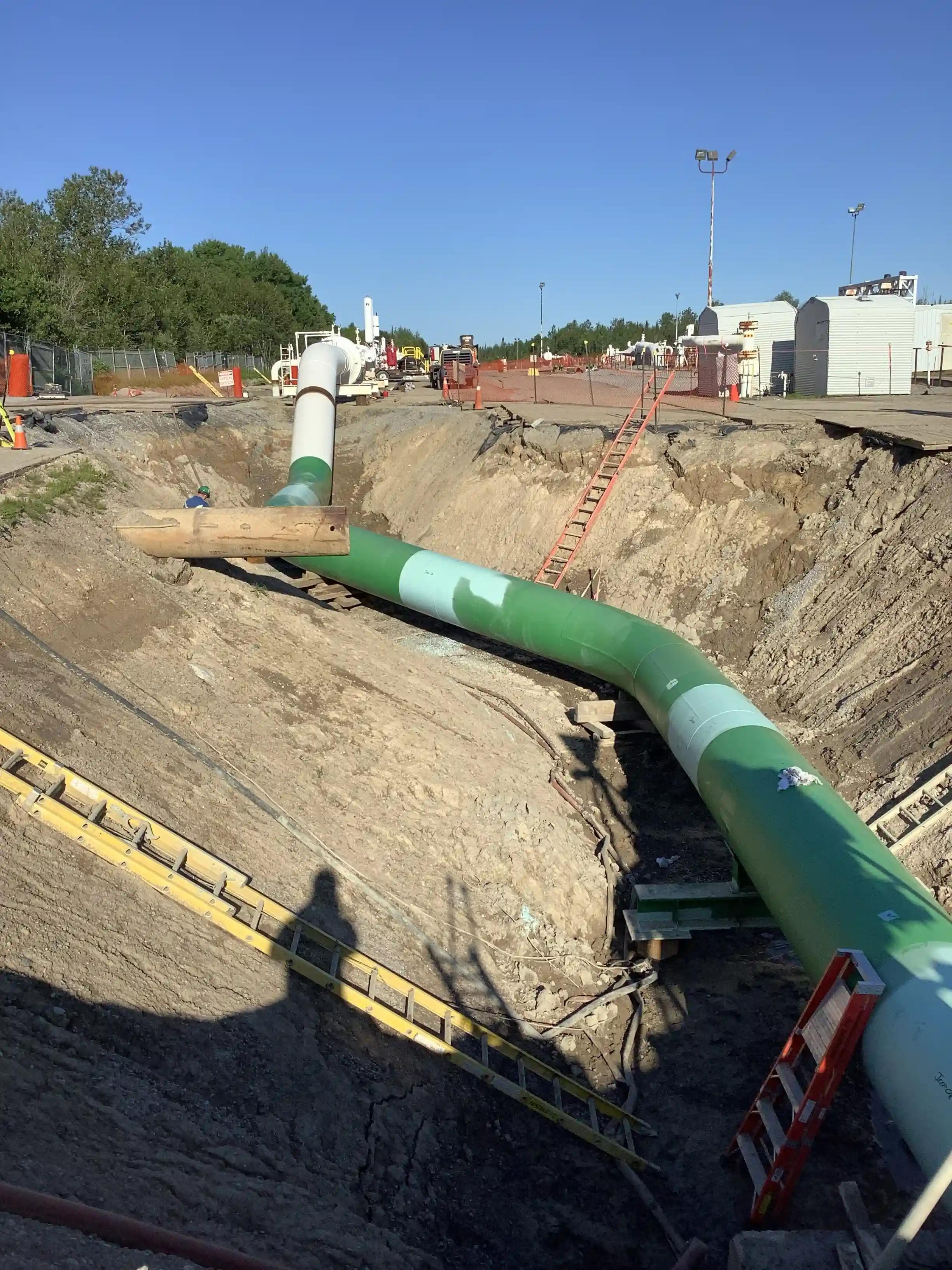 Pipeline installation during the Kirkland Lake Lateral Replacement project.