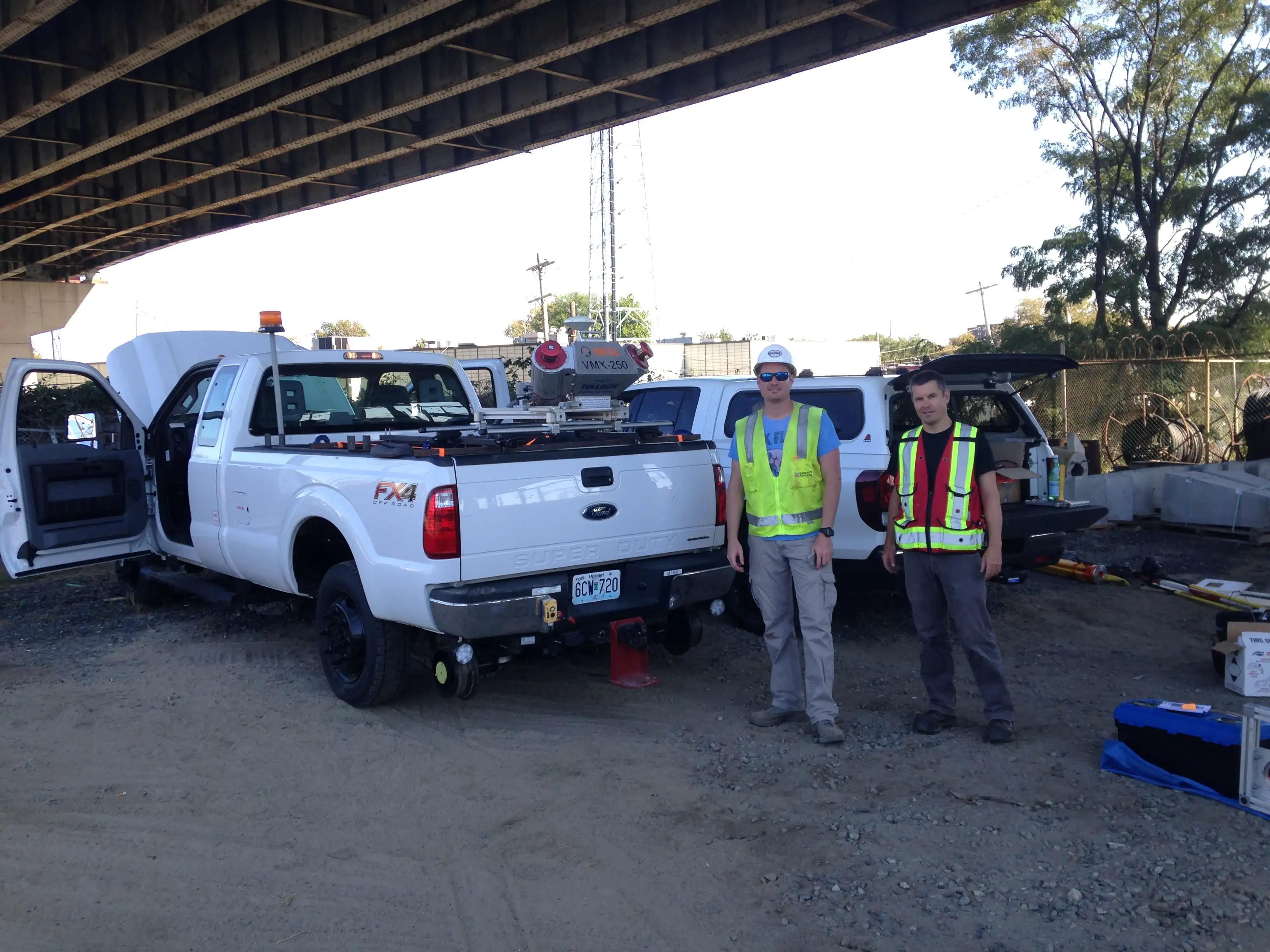 TULLOCH field team and company truck supporting the Hurontario LRT project.