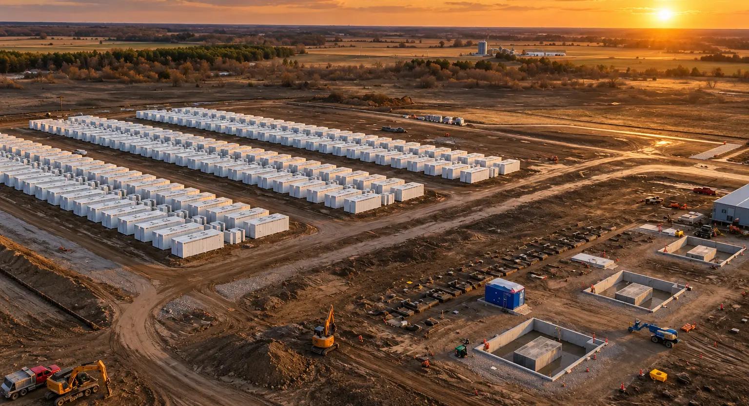 Aerial view of the Hagersville battery energy storage facility in Ontario.