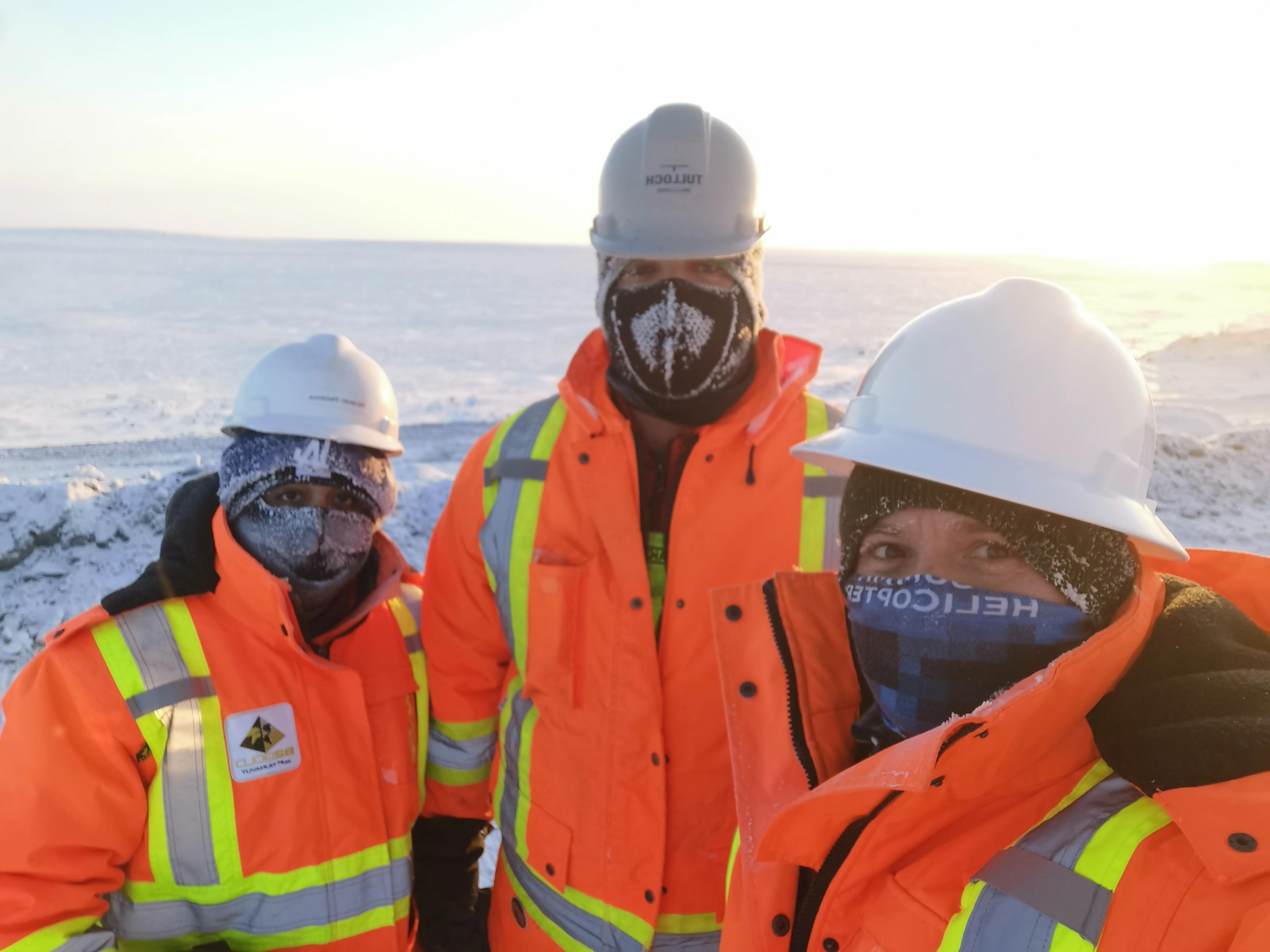 TULLOCH field team working in remote winter conditions at Goose Gold Mine.