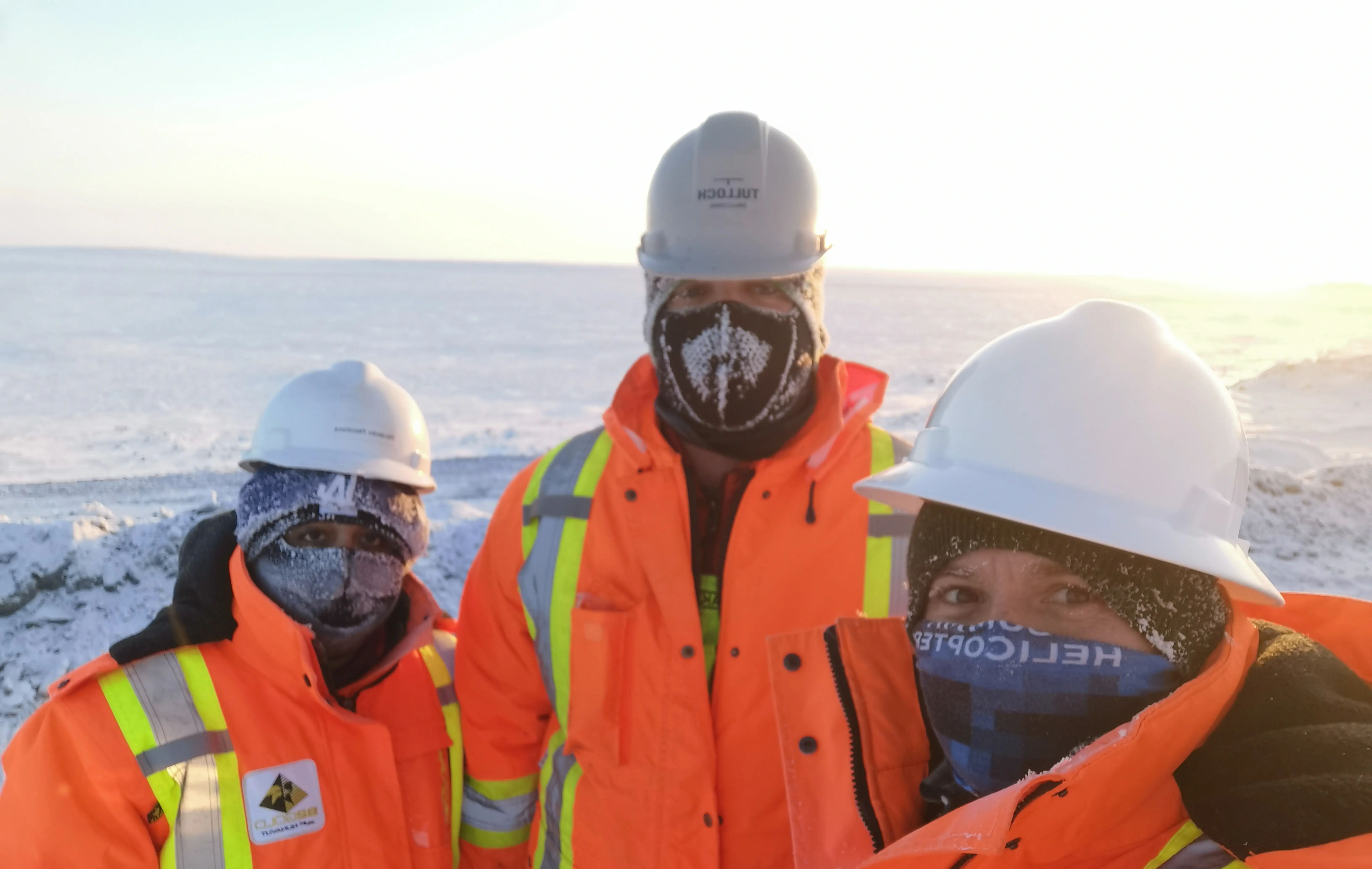 TULLOCH field team working in remote winter conditions at Goose Gold Mine.