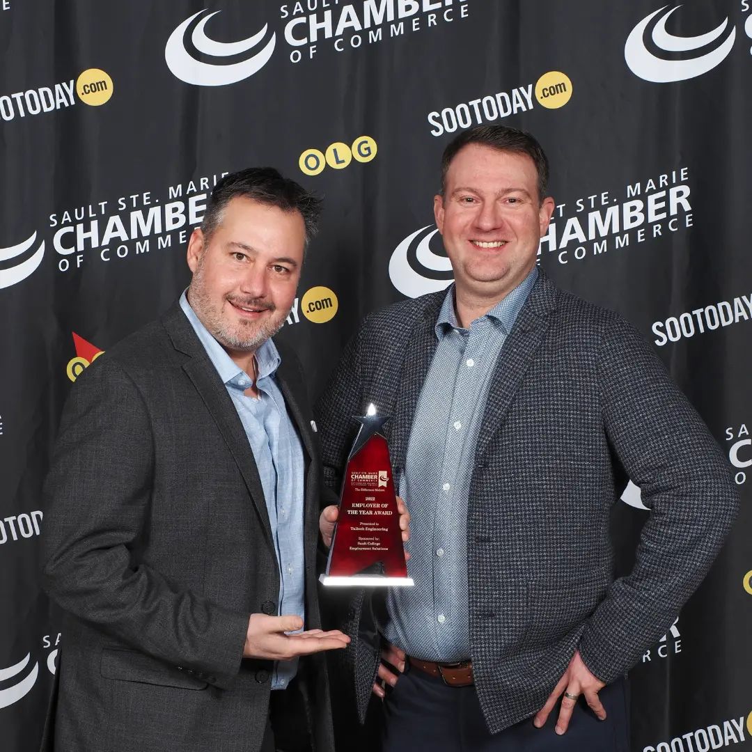 Accepting award as Sault Ste. Marie's Best Employer.