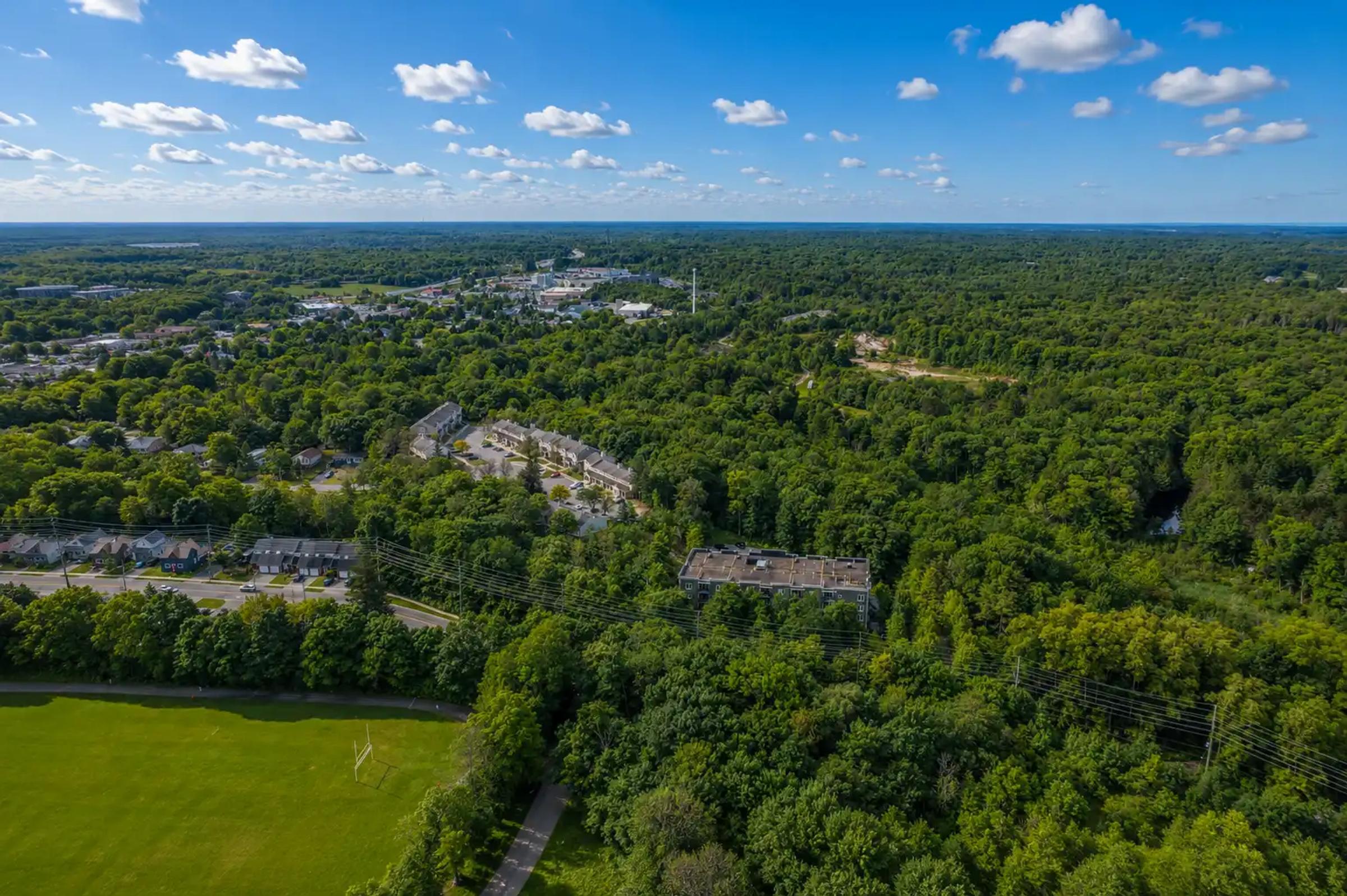 Aerial view of the James Street reconstruction area and surrounding neighbourhood.